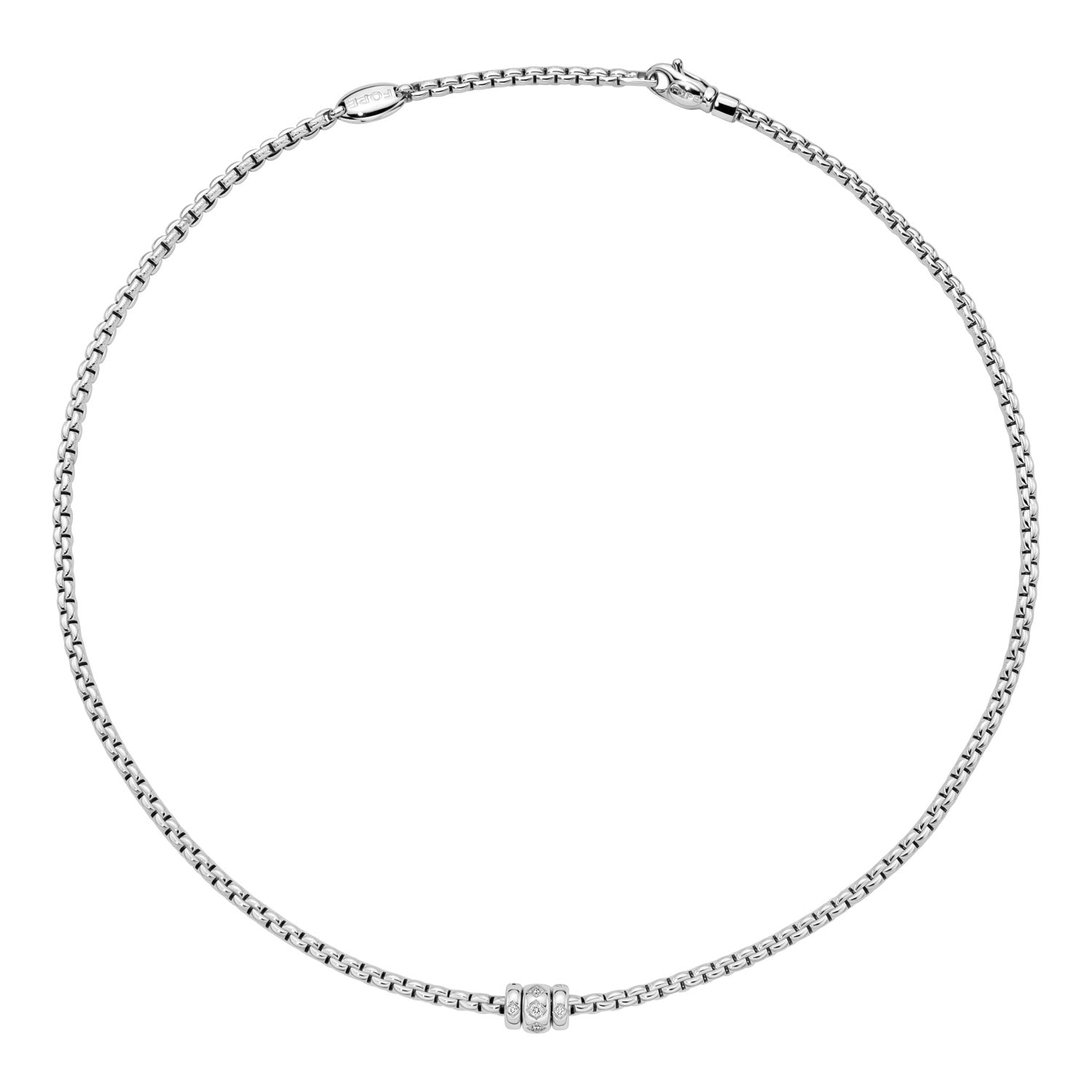 FOPE EKA 18K White Gold Necklace with Rhombus-Set White Diamond Pavé - 0.18 carats - Jackson Hole Jewelry Company