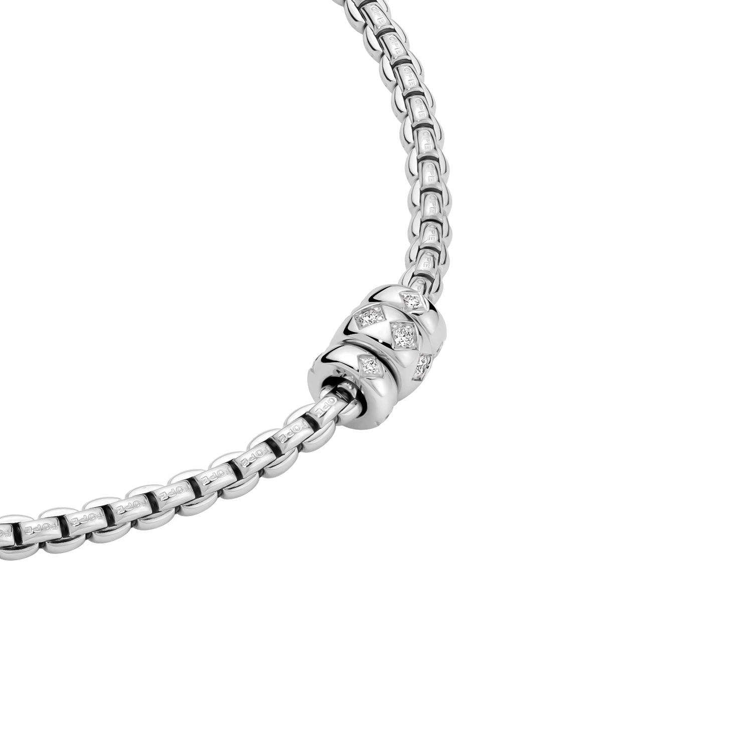 FOPE EKA 18K White Gold Necklace with Rhombus-Set White Diamond Pavé - 0.18 carats - Jackson Hole Jewelry Company