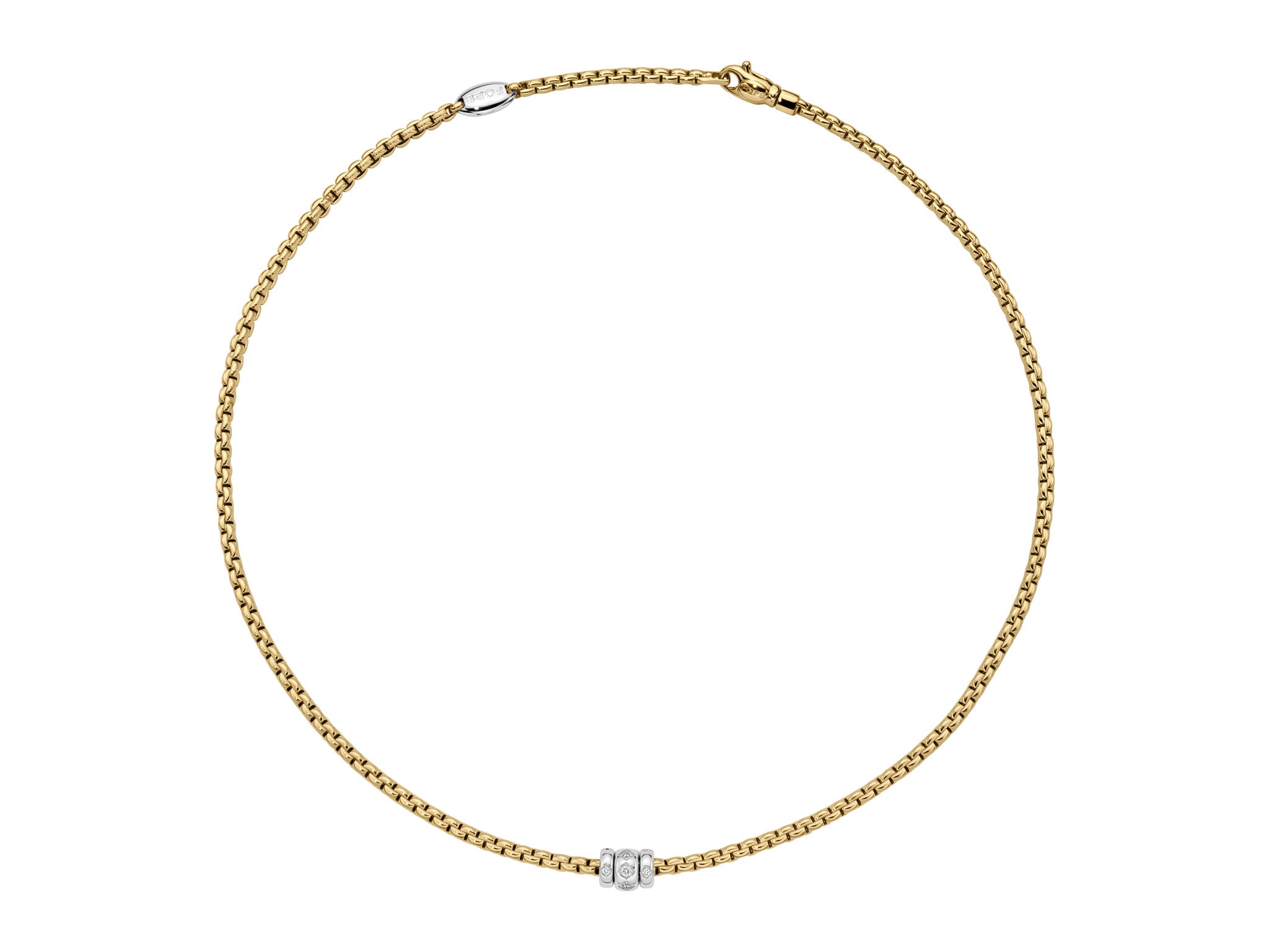 FOPE EKA 18K Yellow Gold Necklace with Rhombus-Set White Diamond Pavé - 0.18 carats - Jackson Hole Jewelry Company
