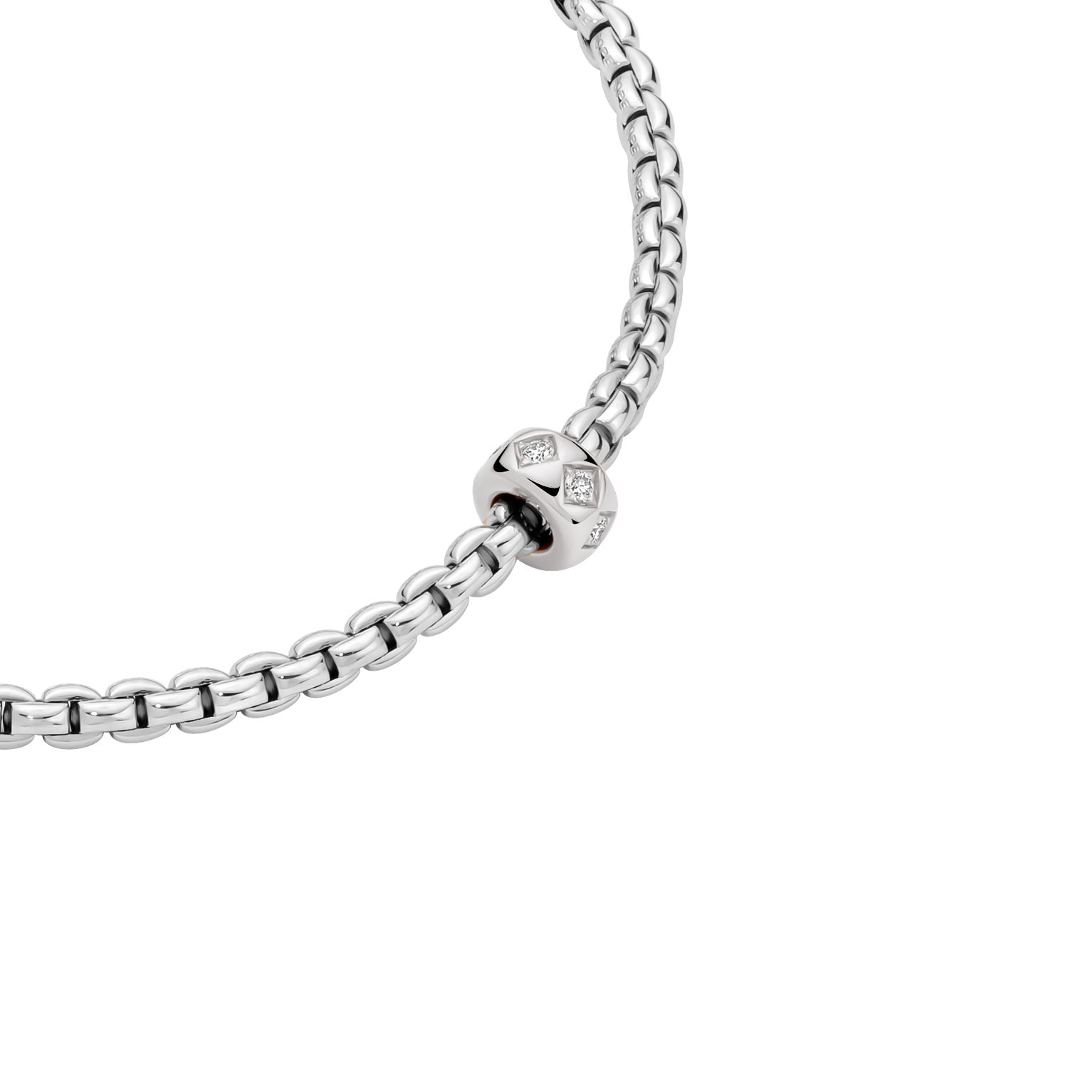 FOPE EKA 18K White Gold Necklace with Rhombus-Set Diamonds - 0.12 carats - Jackson Hole Jewelry Company