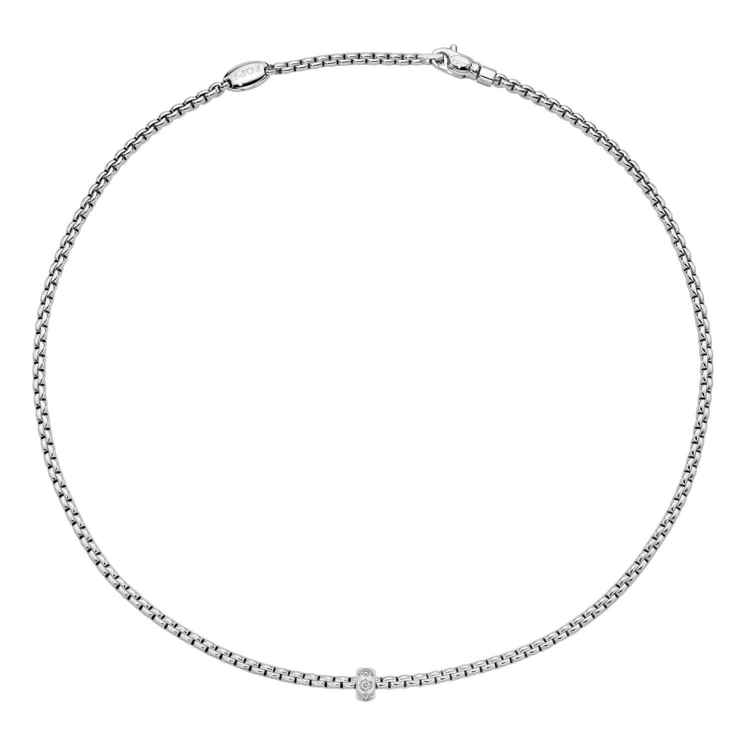 FOPE EKA 18K White Gold Necklace with Rhombus-Set Diamonds - 0.12 carats - Jackson Hole Jewelry Company