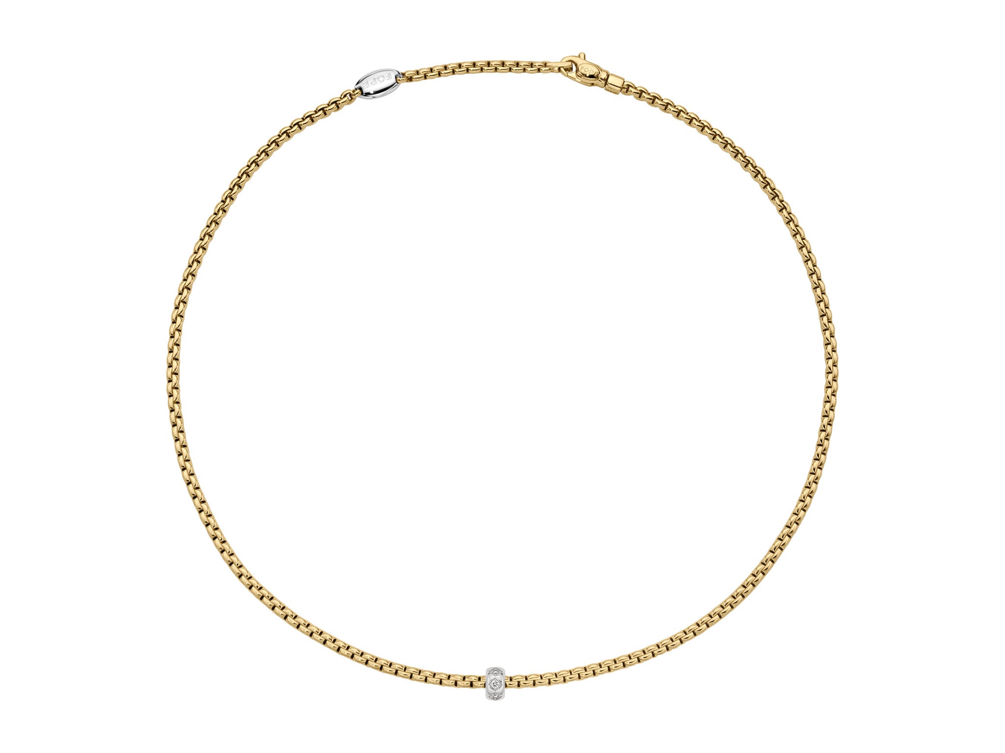 FOPE EKA 18K Yellow Gold Necklace with Rhombus-Set Diamonds - 0.12 carats - Jackson Hole Jewelry Company