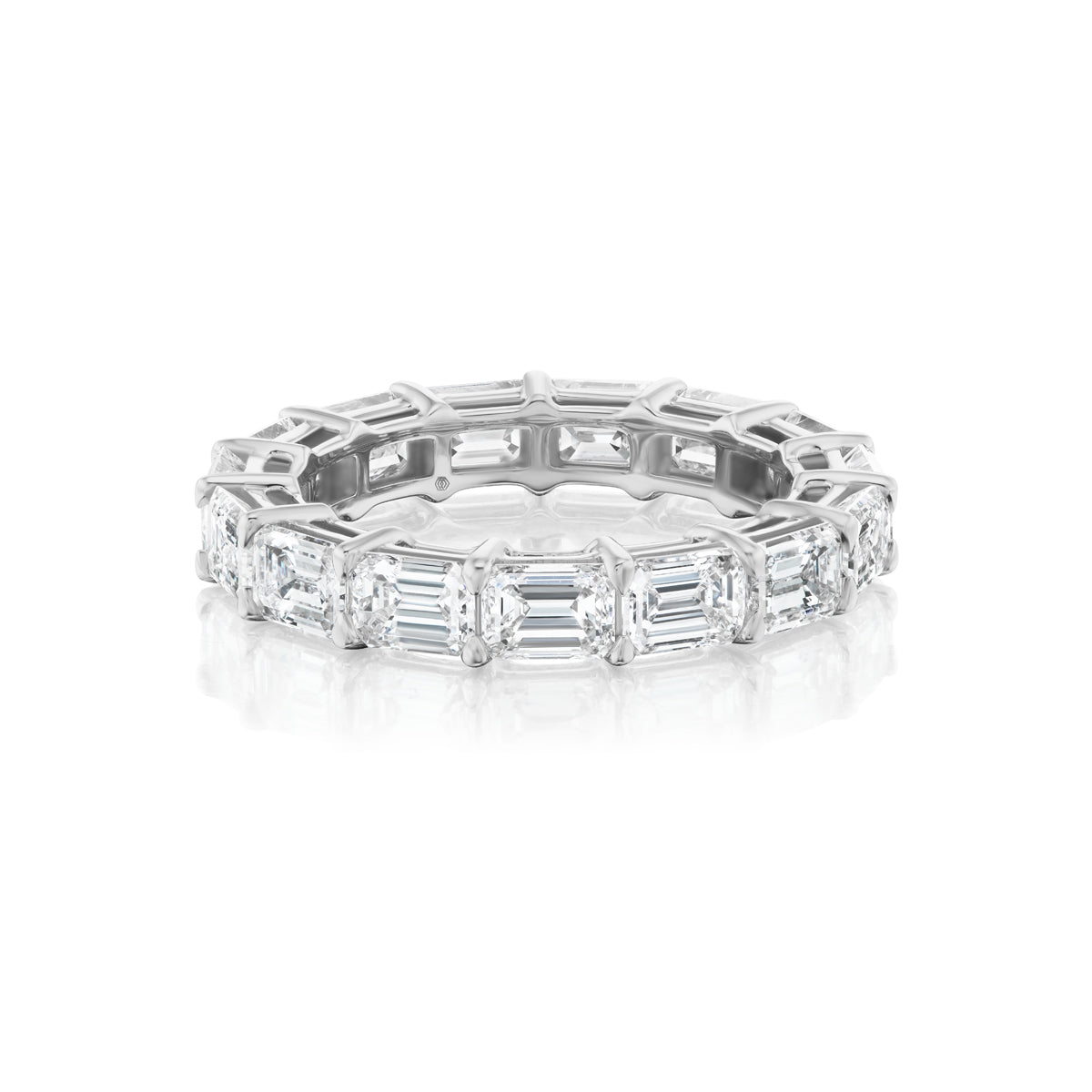 18K White Gold East-West Emerald Cut Diamond Eternity Band – 4.20 CTTW - Jackson Hole Jewelry Company