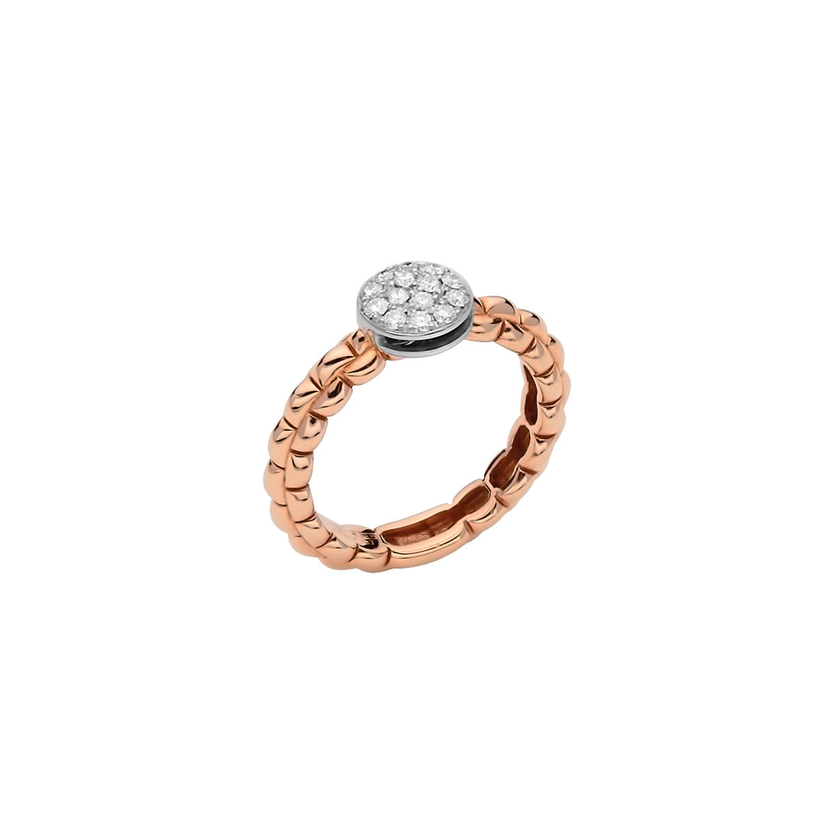 FOPE EKA 18K Gold Tiny Ring with White Diamond Pavé - 0.22 carats - Jackson Hole Jewelry Company