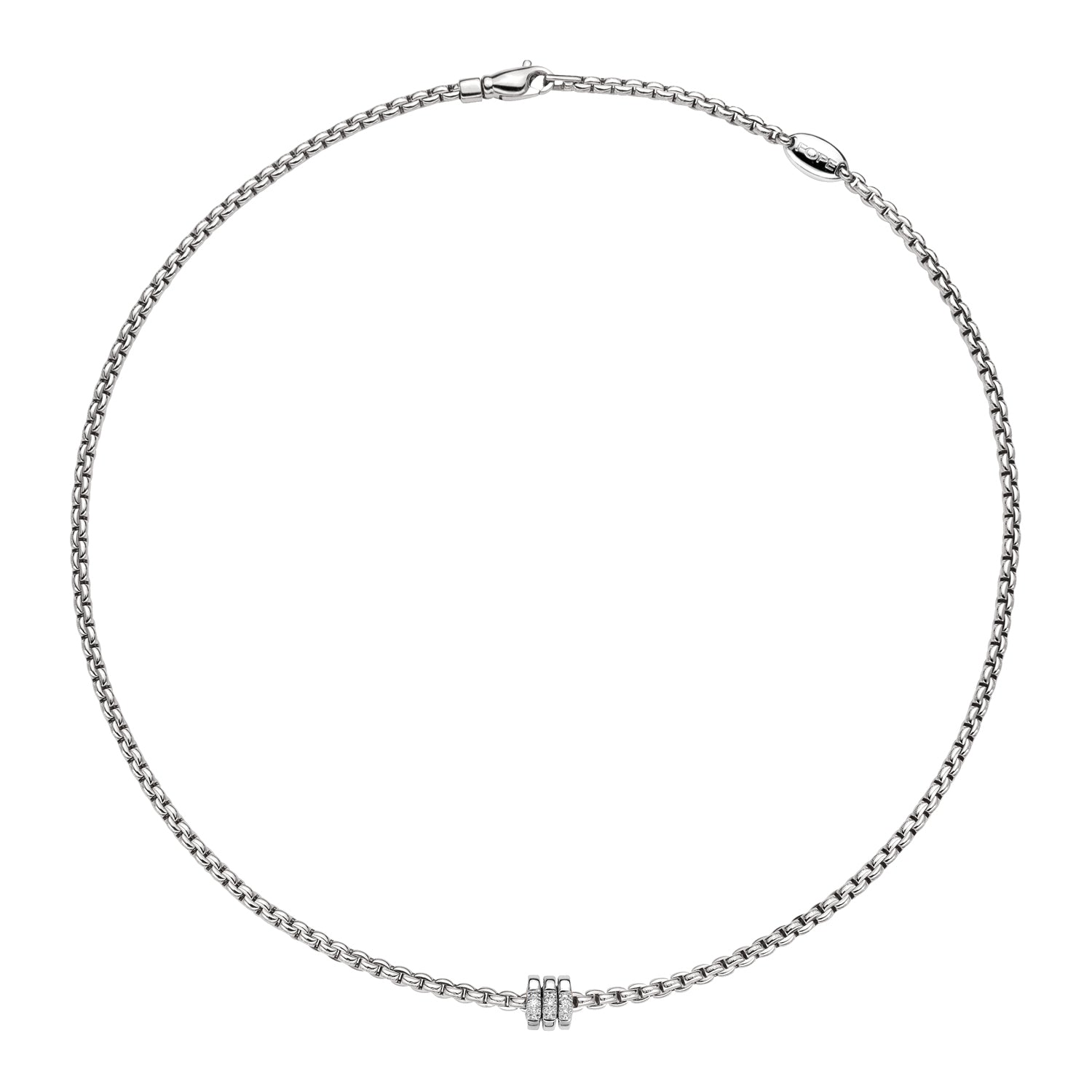 FOPE EKA 18K White Gold Necklace with White Diamond Pendant - 0.16 carats - Jackson Hole Jewelry Company