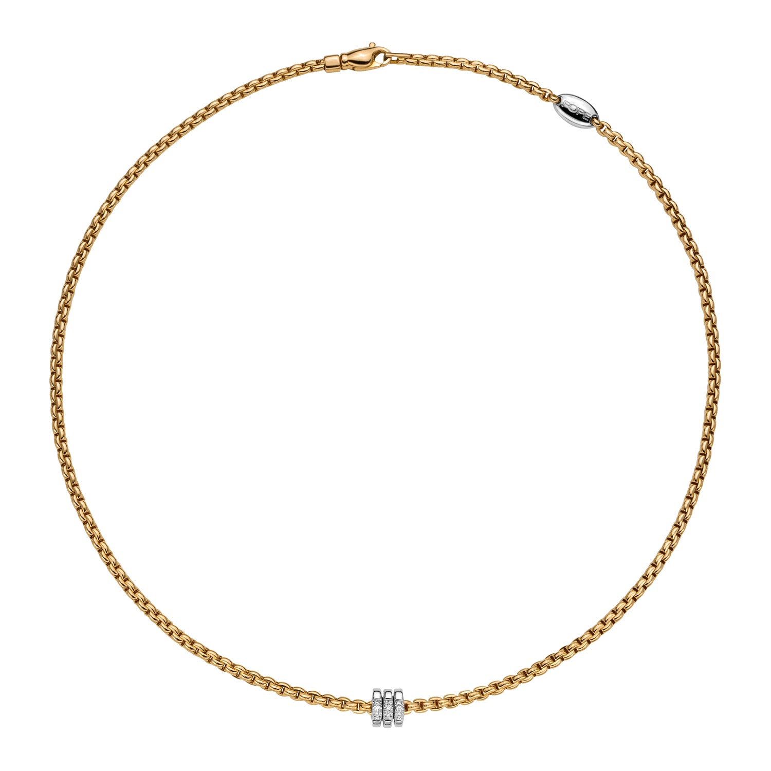FOPE EKA 18K Yellow Gold Necklace with White Diamond Pendant - 0.16 carats - Jackson Hole Jewelry Company
