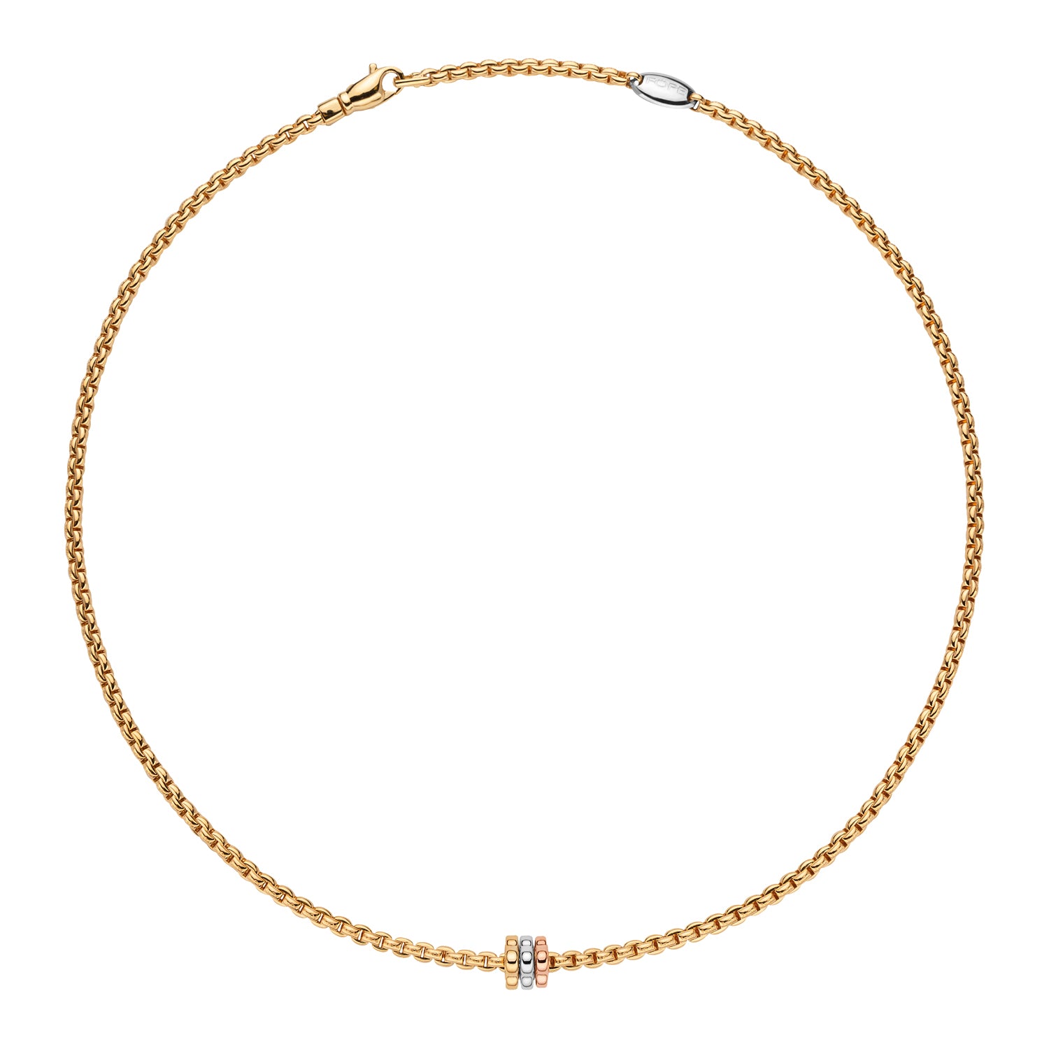 FOPE EKA 18K Yellow Gold Necklace with Tri-Gold Pendant - Jackson Hole Jewelry Company