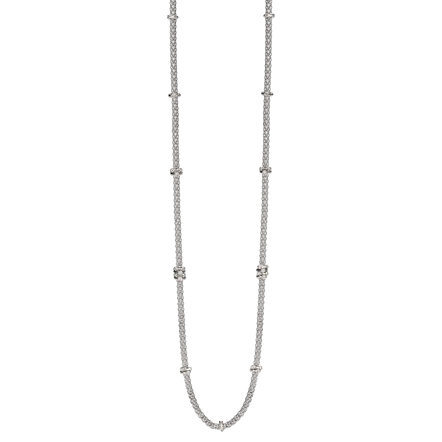 FOPE PRIMA 18K Gold Multi-Charm Flex'it Necklace with White Diamonds - 0.85 carats - Jackson Hole Jewelry Company