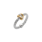 FOPE PRIMA 18K Gold Flex'it Ring with Gold & White Diamond Set Rondels - 0.10 carats - Jackson Hole Jewelry Company