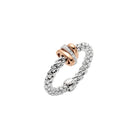 FOPE PRIMA 18K Gold Flex'it Ring with Gold & White Diamond Set Rondels - 0.10 carats - Jackson Hole Jewelry Company
