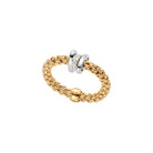 FOPE PRIMA 18K Gold Flex'it Ring with Gold & White Diamond Set Rondels - 0.10 carats - Jackson Hole Jewelry Company