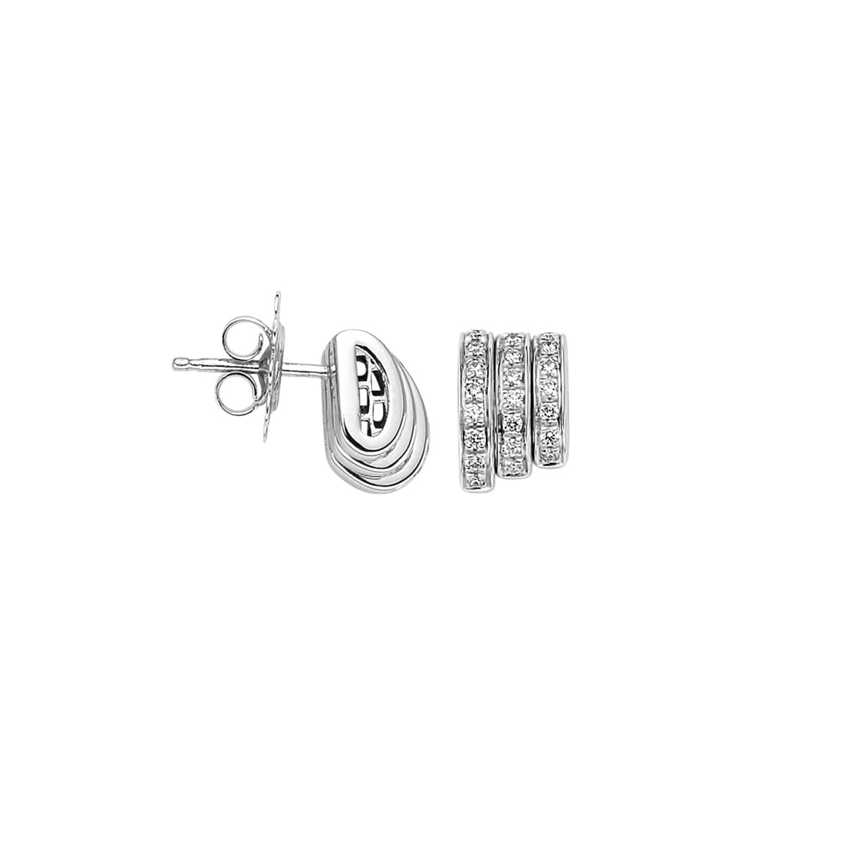 FOPE PRIMA 18K White Gold Studs with White Diamond Pavé - 0.38 carats - Jackson Hole Jewelry Company