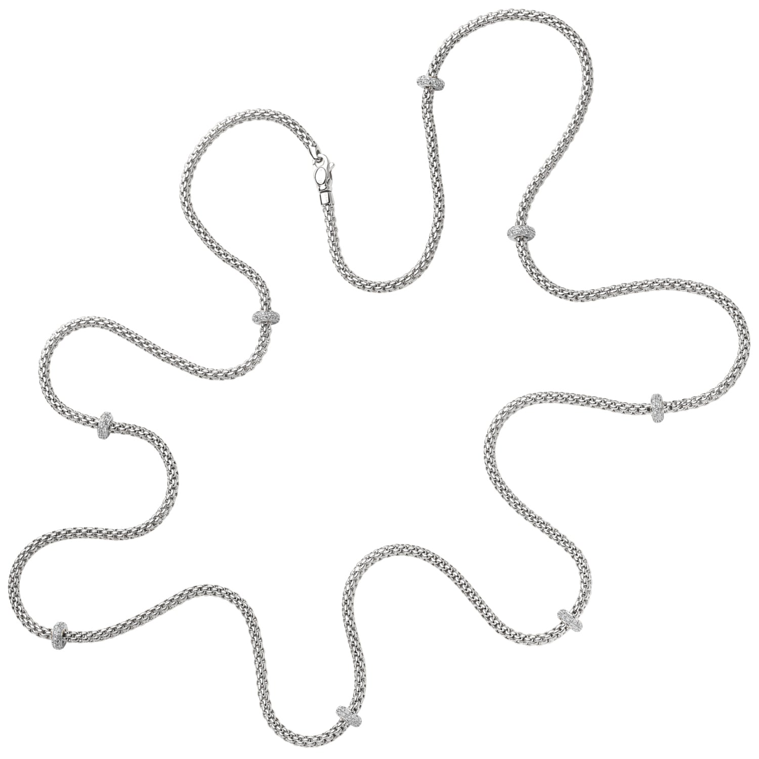 FOPE PRIMA 18K Gold Flex'it Necklace with White Diamond Rondels - 1.44 carats - Jackson Hole Jewelry Company