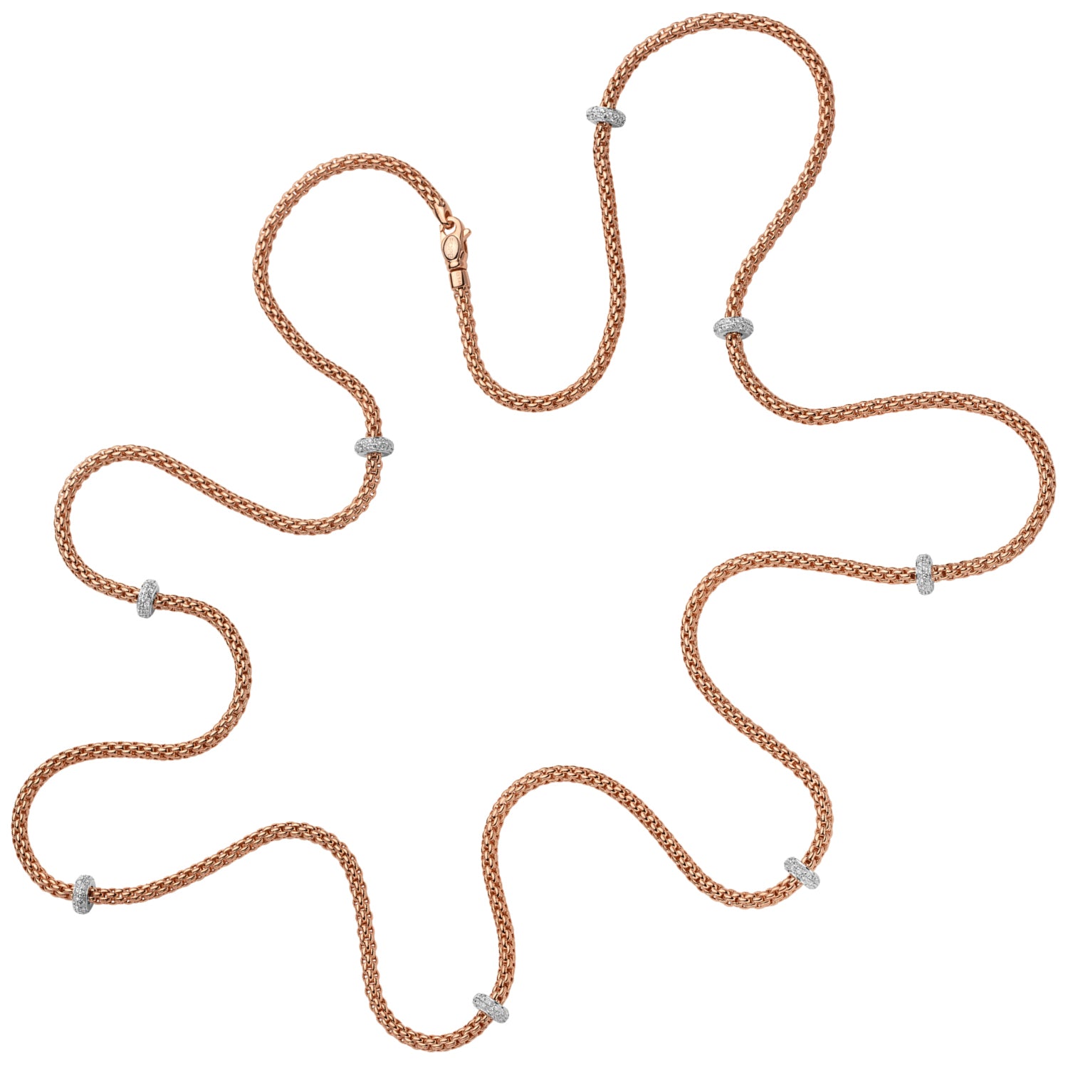 FOPE PRIMA 18K Gold Flex'it Necklace with White Diamond Rondels - 1.44 carats - Jackson Hole Jewelry Company