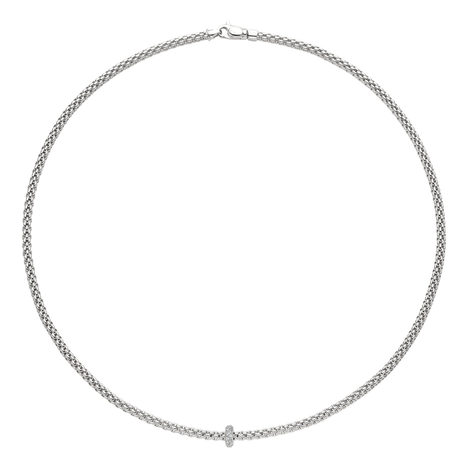 FOPE PRIMA 18K Gold Necklace with White Diamond Rondel - 0.18 carats - Jackson Hole Jewelry Company