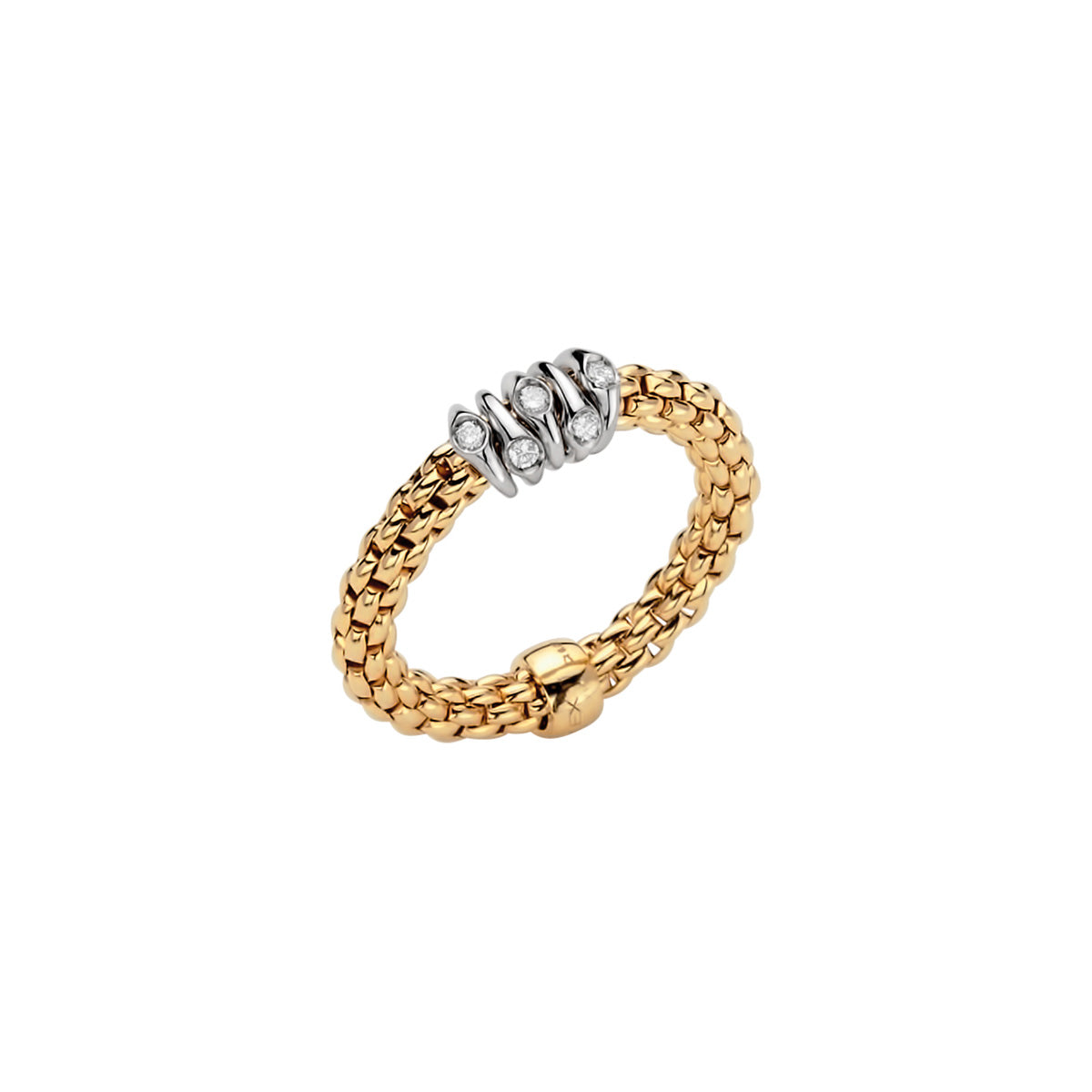 Fope Prima Flex'it 18K Gold Ring with Diamonds - Jackson Hole Jewelry Company