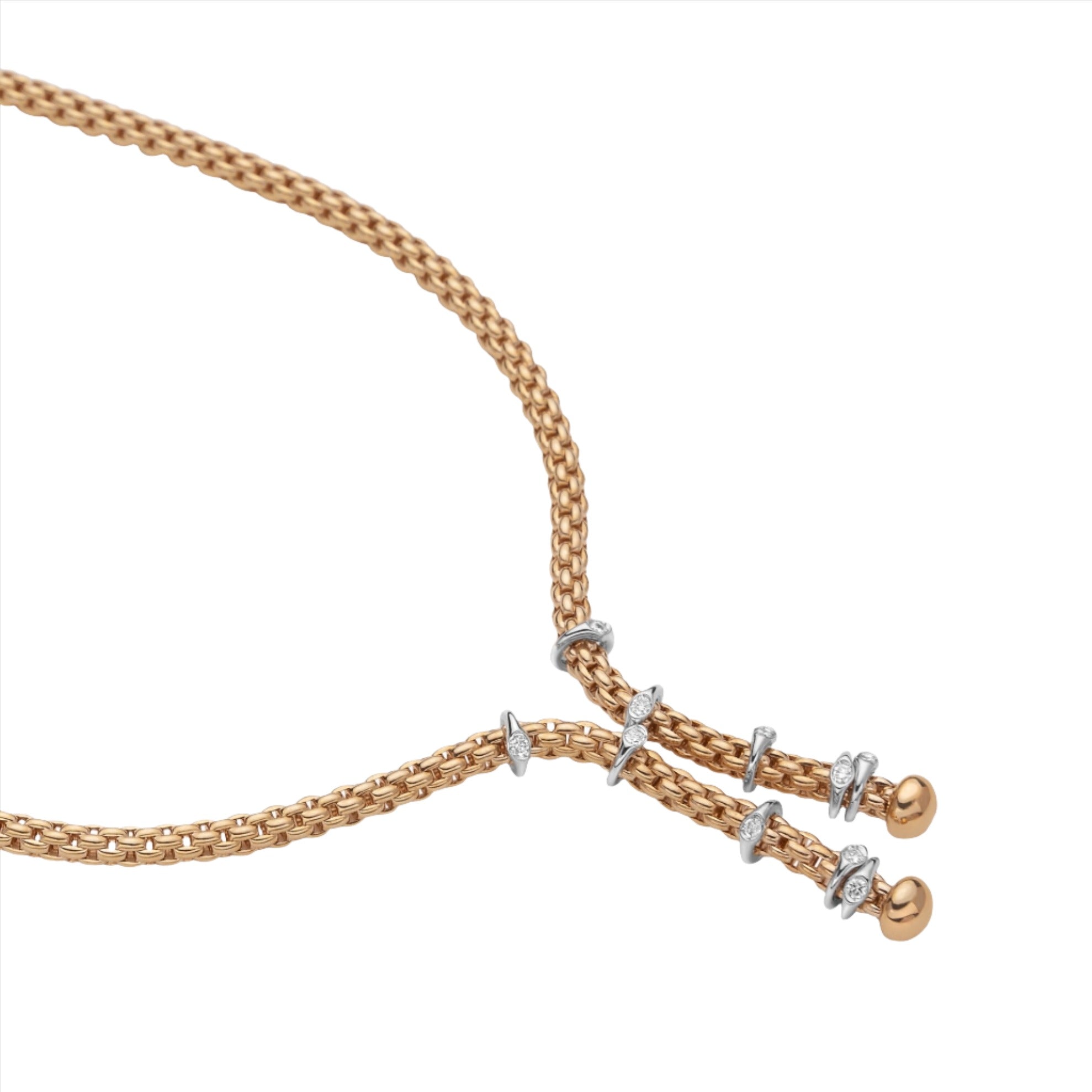 FOPE PRIMA 18K Gold Necklace with White Diamonds - 0.14 carats - Jackson Hole Jewelry Company