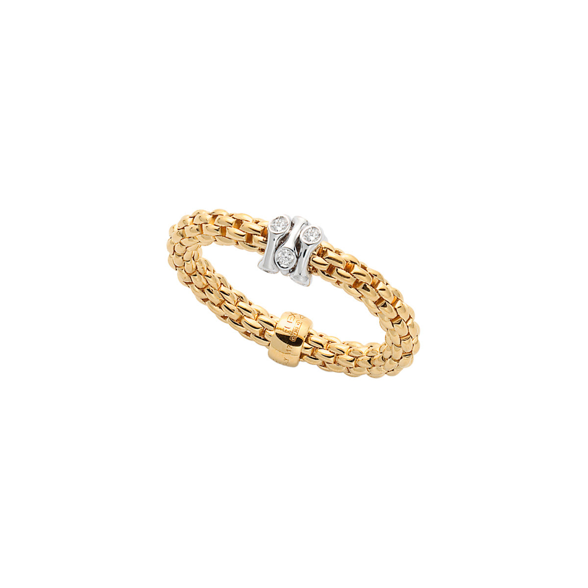 FOPE PRIMA 18K Gold Flex'it Ring with White Diamonds 0.12 carats - Jackson Hole Jewelry Company