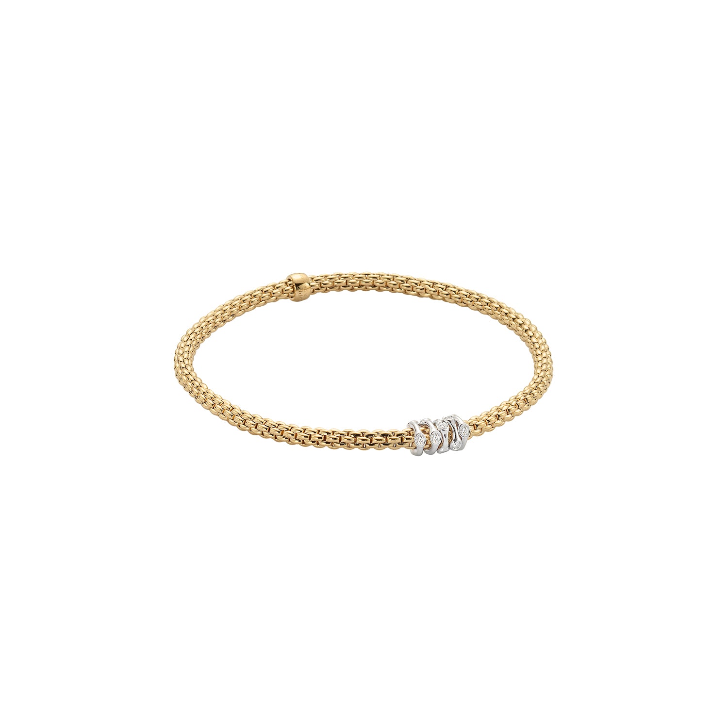 FOPE PRIMA 18K Gold Flex’it Bracelet with White Diamonds - 0.20 carats - Jackson Hole Jewelry Company