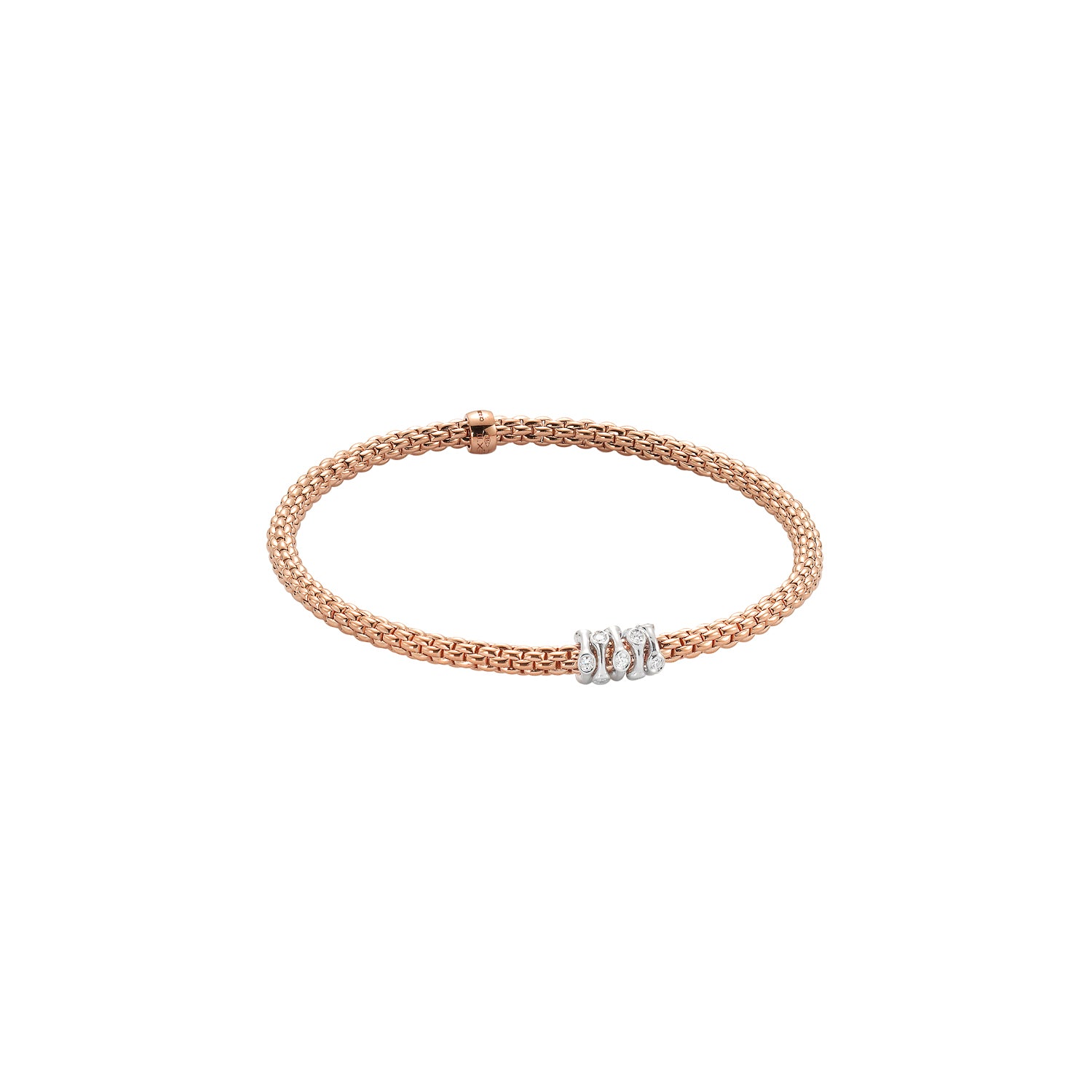 FOPE PRIMA 18K Gold Flex’it Bracelet with White Diamonds - 0.20 carats - Jackson Hole Jewelry Company