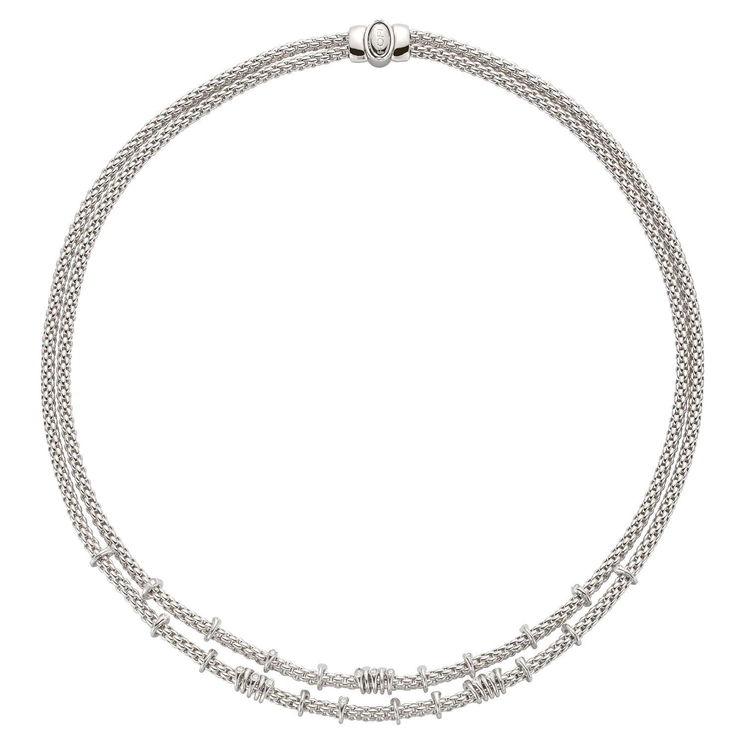 FOPE PRIMA 18K Gold Rope Necklace with White Diamonds - 0.45 carats - Jackson Hole Jewelry Company