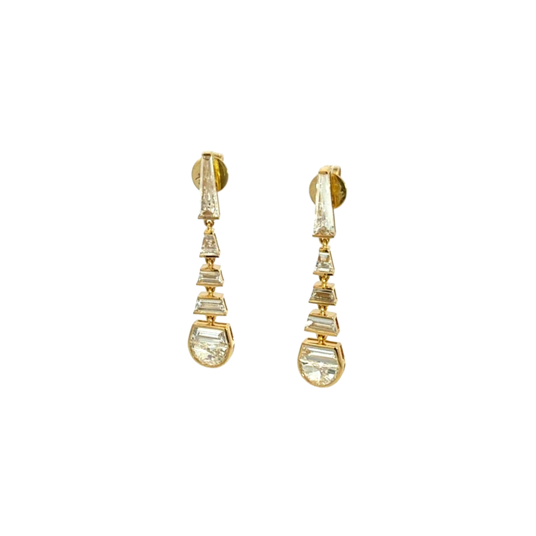 18K YELLOW GOLD DROP EARRINGS WITH DIAMONDS 1.95 CTW - Jackson Hole Jewelry Company