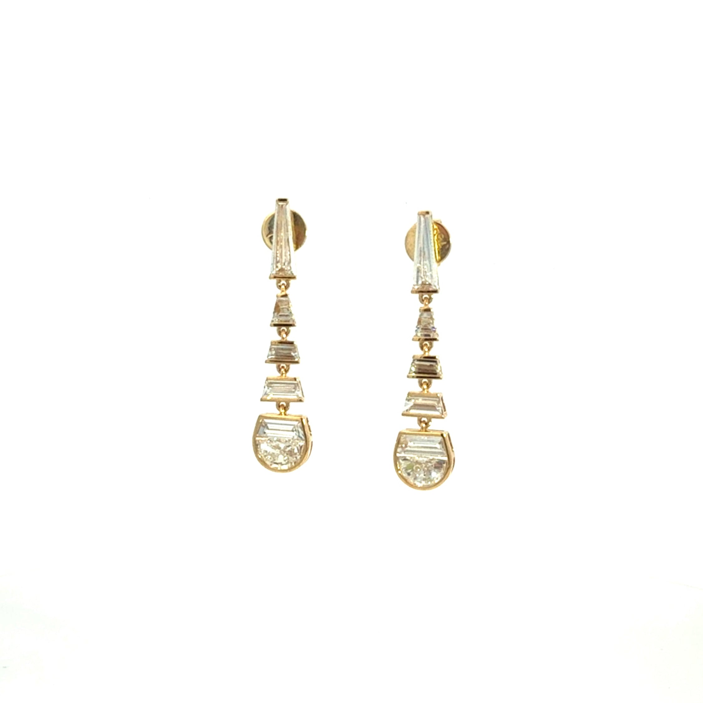 18K YELLOW GOLD DROP EARRINGS WITH DIAMONDS 1.95 CTW - Jackson Hole Jewelry Company