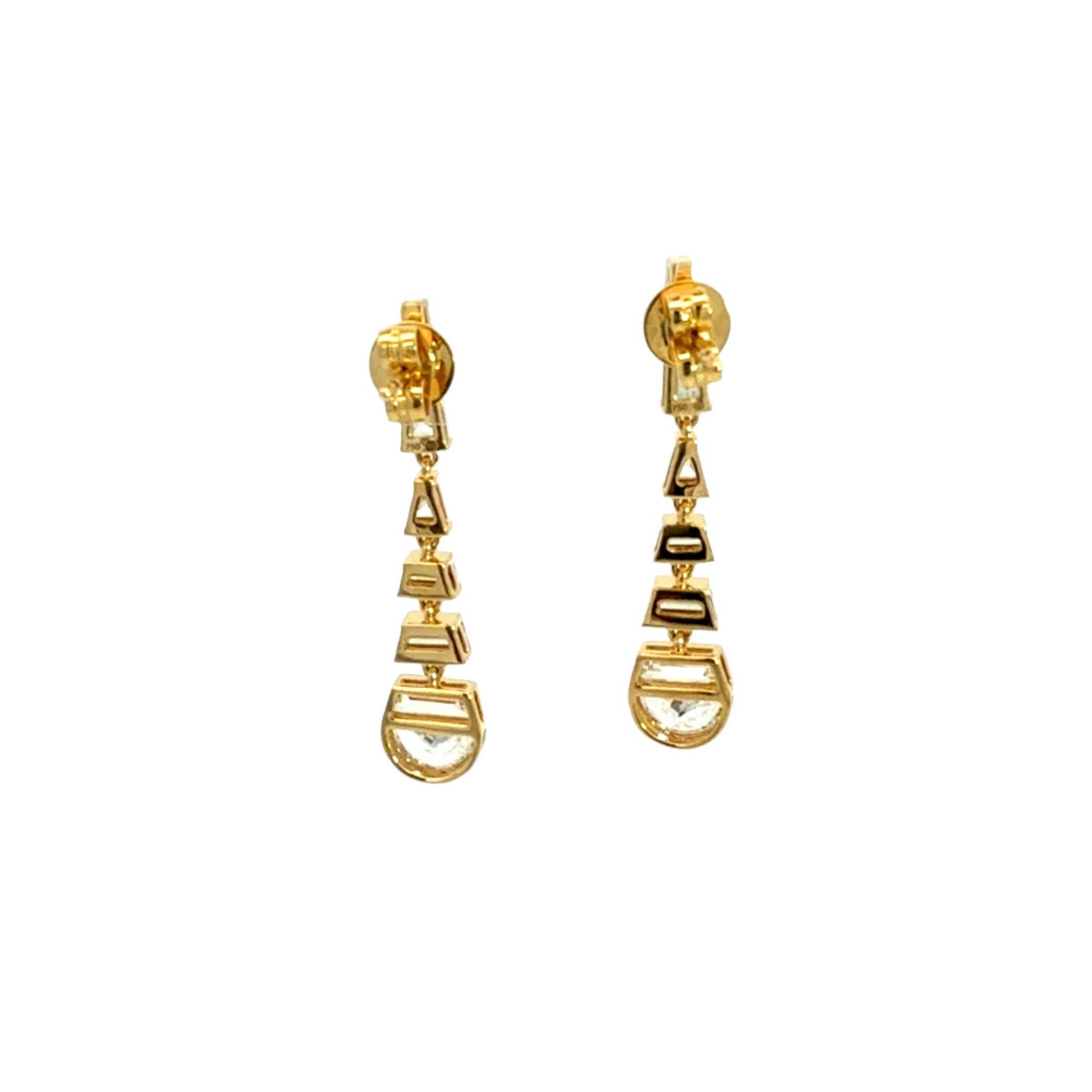 18K YELLOW GOLD DROP EARRINGS WITH DIAMONDS 1.95 CTW - Jackson Hole Jewelry Company