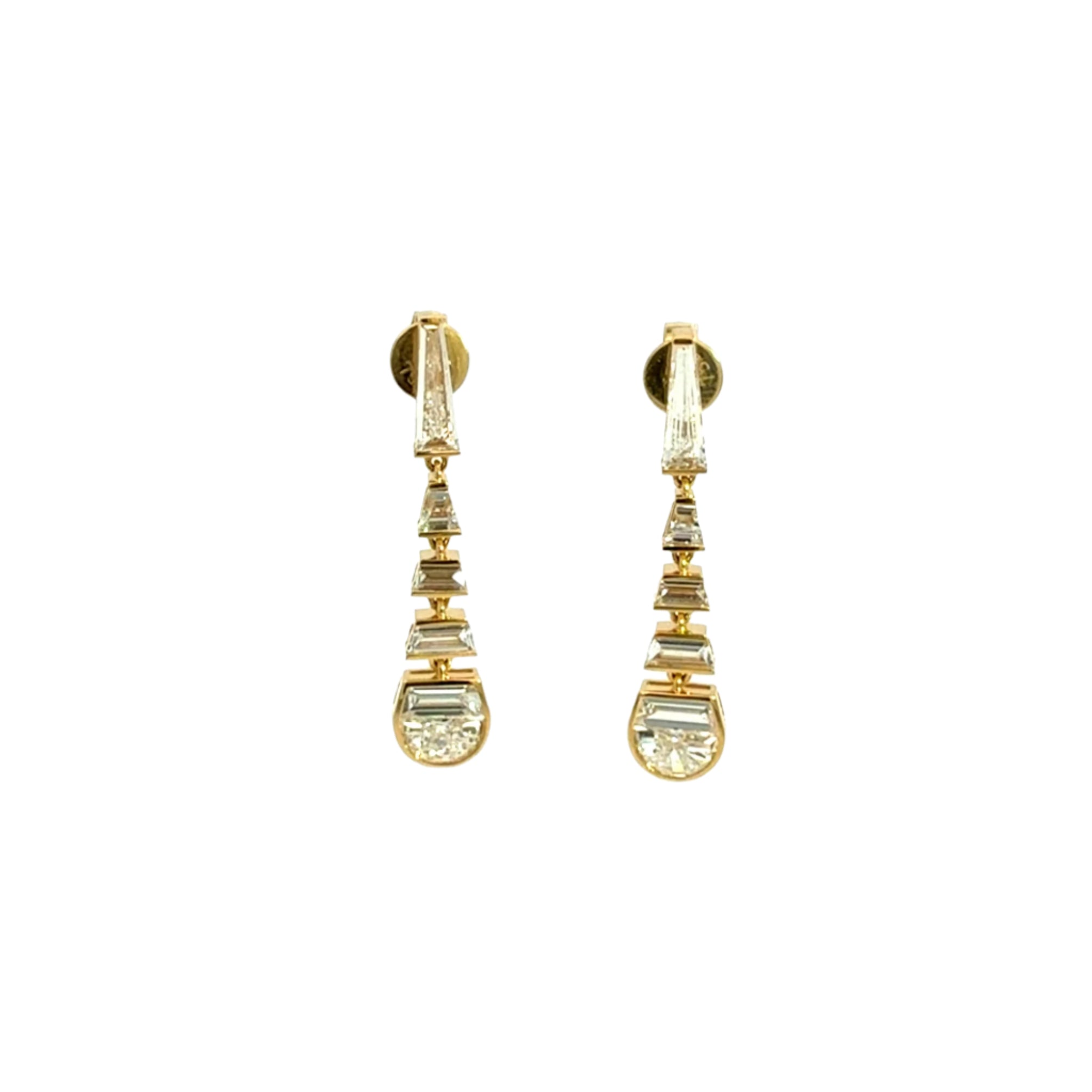 18K YELLOW GOLD DROP EARRINGS WITH DIAMONDS 1.95 CTW - Jackson Hole Jewelry Company