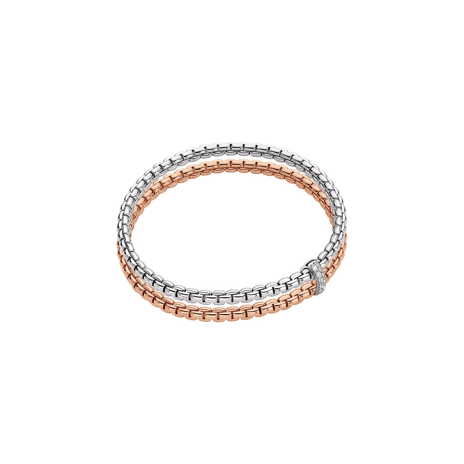 FOPE EKA 18K Gold Rope Bracelet with White Diamonds - 0.10 carats - Jackson Hole Jewelry Company