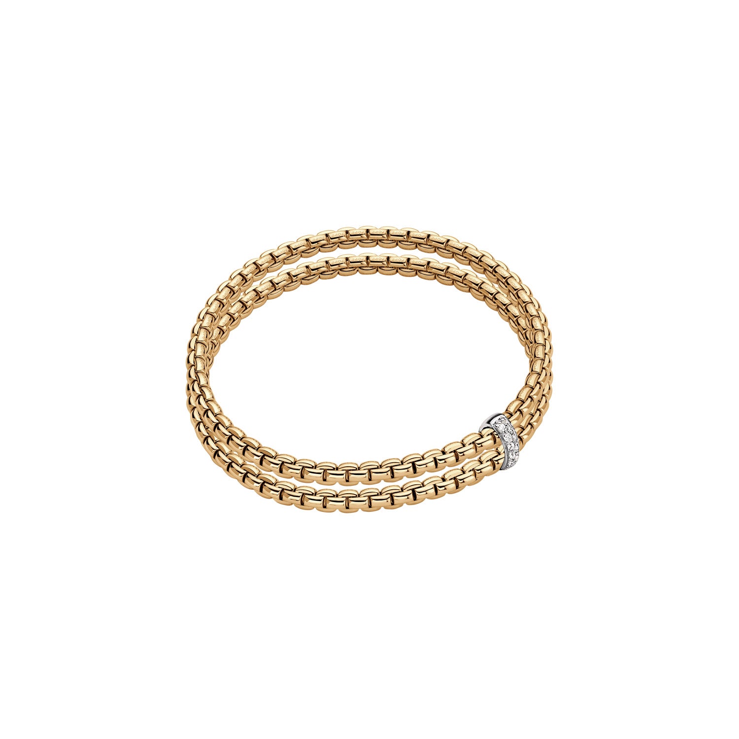 FOPE EKA 18K Gold Rope Bracelet with White Diamonds - 0.10 carats - Jackson Hole Jewelry Company
