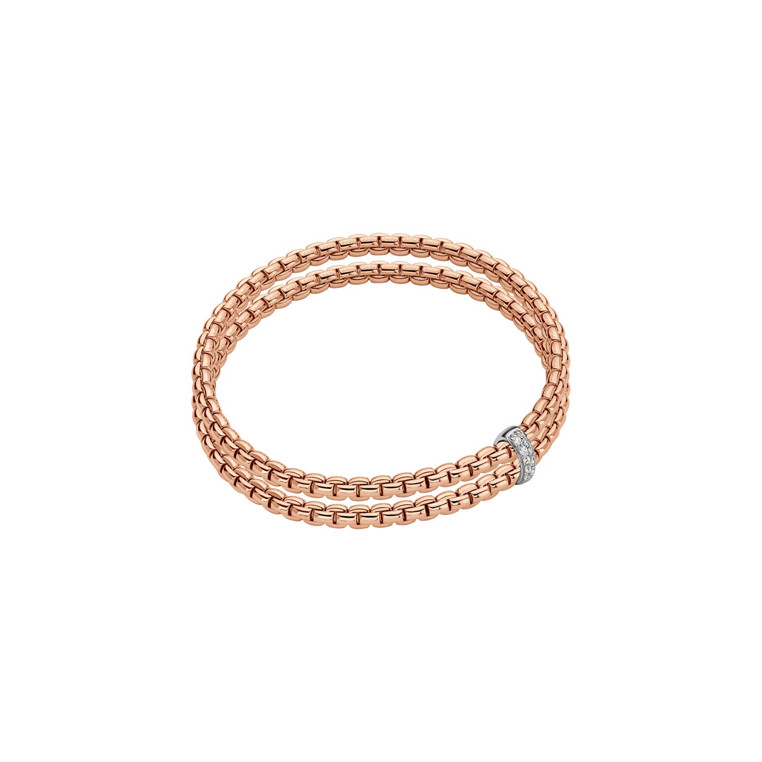 FOPE EKA 18K Gold Rope Bracelet with White Diamonds - 0.10 carats - Jackson Hole Jewelry Company