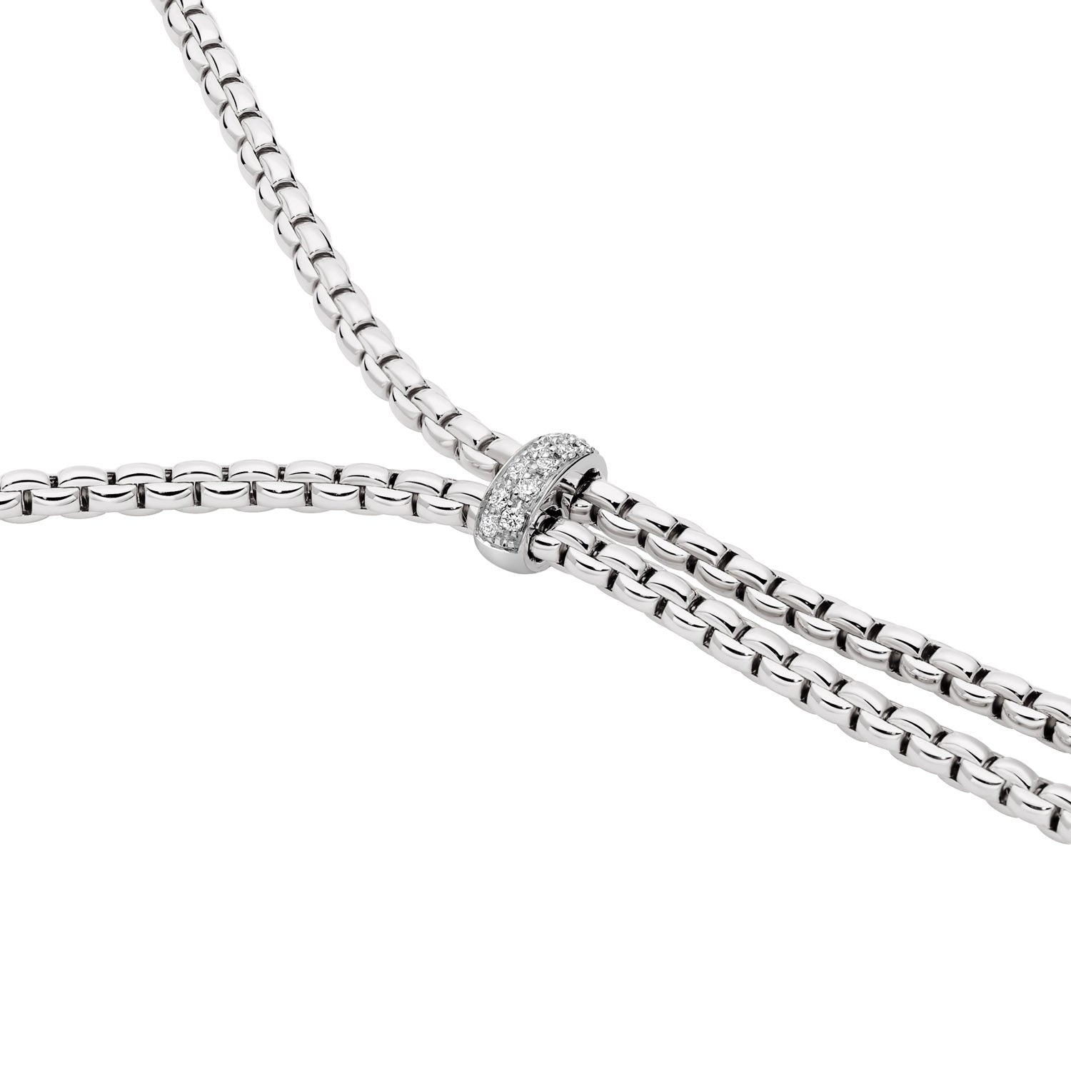 FOPE EKA 18K Gold Lariat Necklace with White Diamonds - 0.10 carats - Jackson Hole Jewelry Company