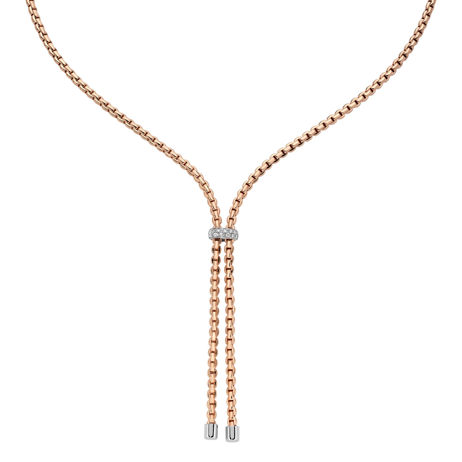FOPE EKA 18K Gold Lariat Necklace with White Diamonds - 0.10 carats - Jackson Hole Jewelry Company