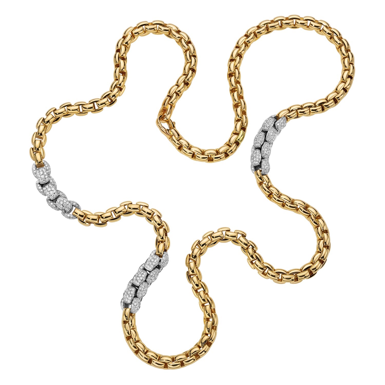 FOPE EKA 18K Gold Flex'it Necklace with White Diamond Pavé - 3.92 carats - Jackson Hole Jewelry Company