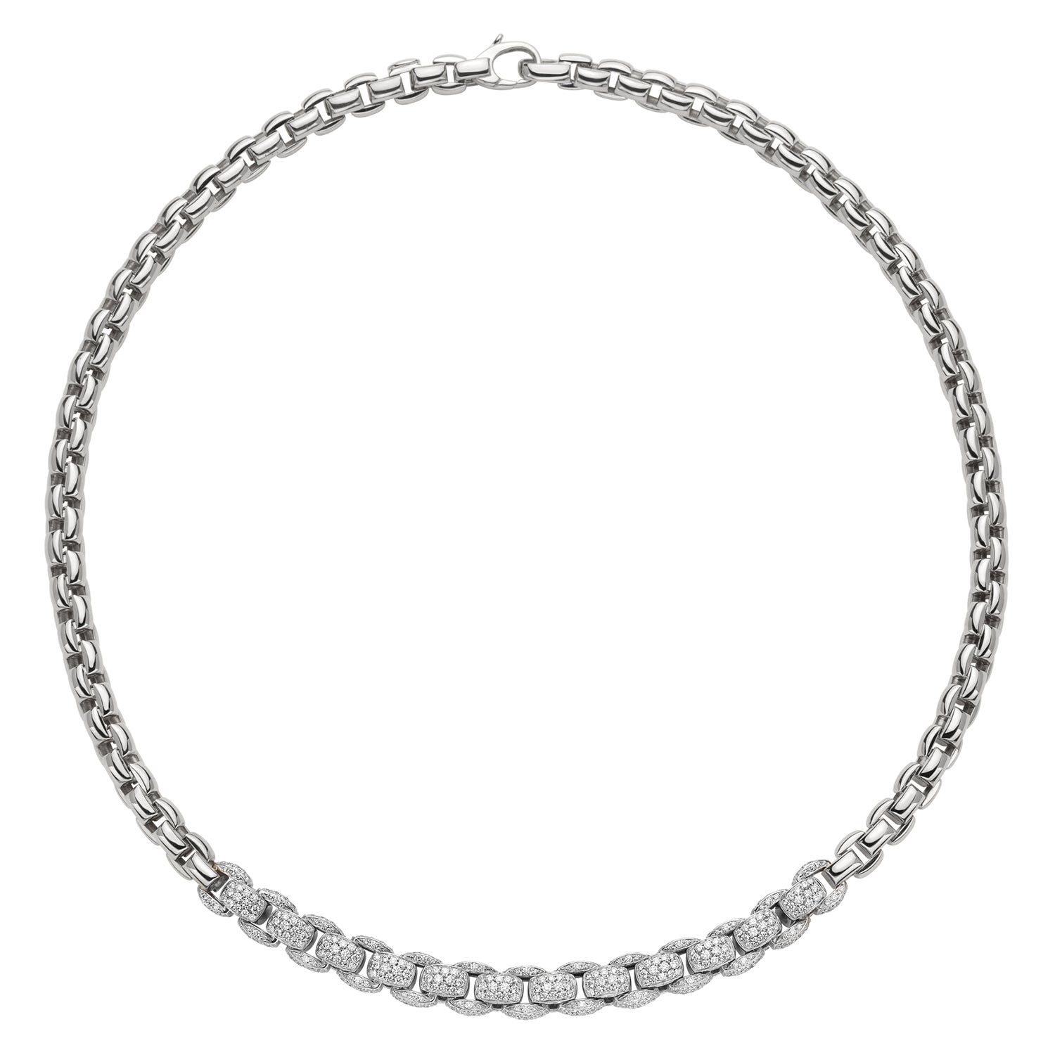 FOPE EKA 18K Gold Necklace with White Diamond Pavé - 4.91 carats - Jackson Hole Jewelry Company