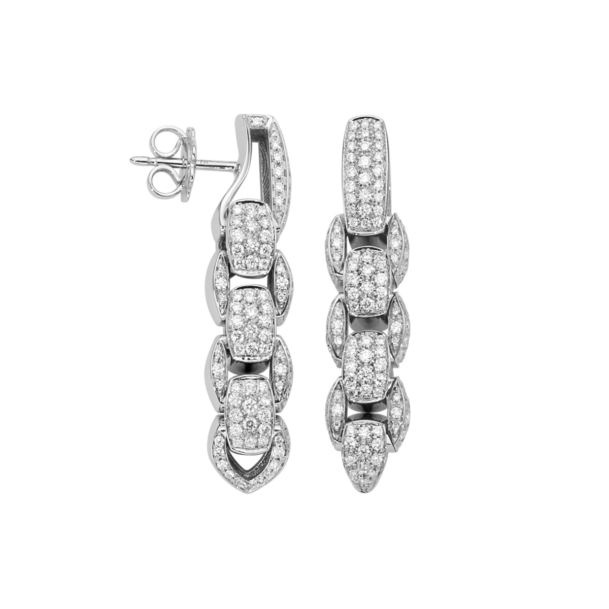 FOPE EKA 18K Gold Earrings with White Diamond Pavé - 2.08 carats - Jackson Hole Jewelry Company