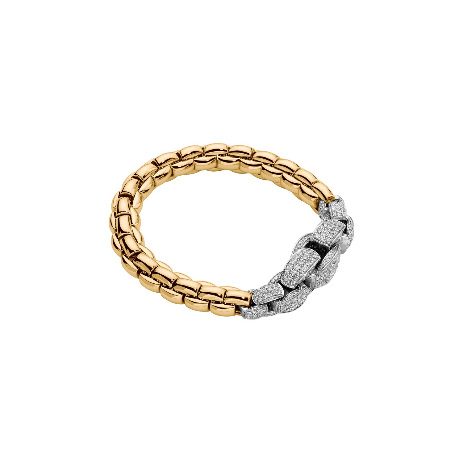 FOPE MIALUCE 18K Gold Flex’it Bracelet with White Diamond Pavé - 3.77 carats - Jackson Hole Jewelry Company