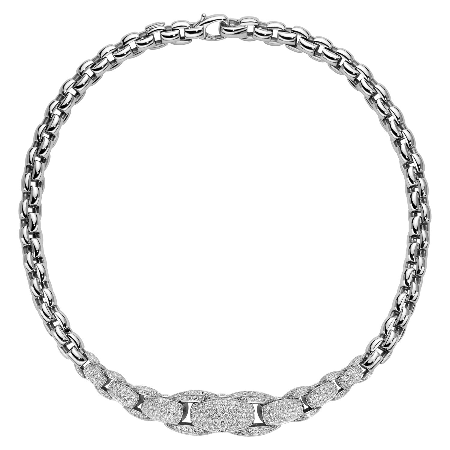 FOPE MIALUCE 18K Gold Necklace with White Diamond Pavé - 10.39 carats - Jackson Hole Jewelry Company