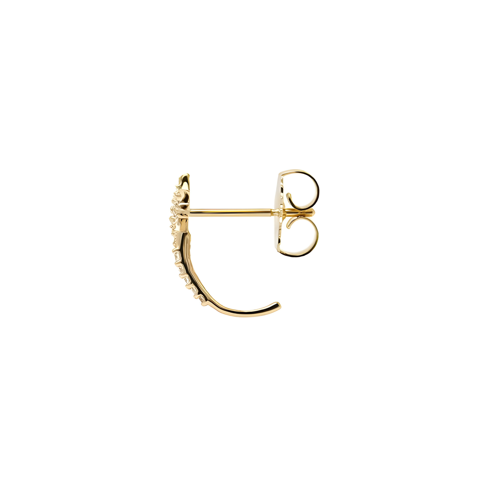 ANZIE Micro Aztec North Star Half Hoop Earrings in 14K Gold 0.09 cttw - Jackson Hole Jewelry Company