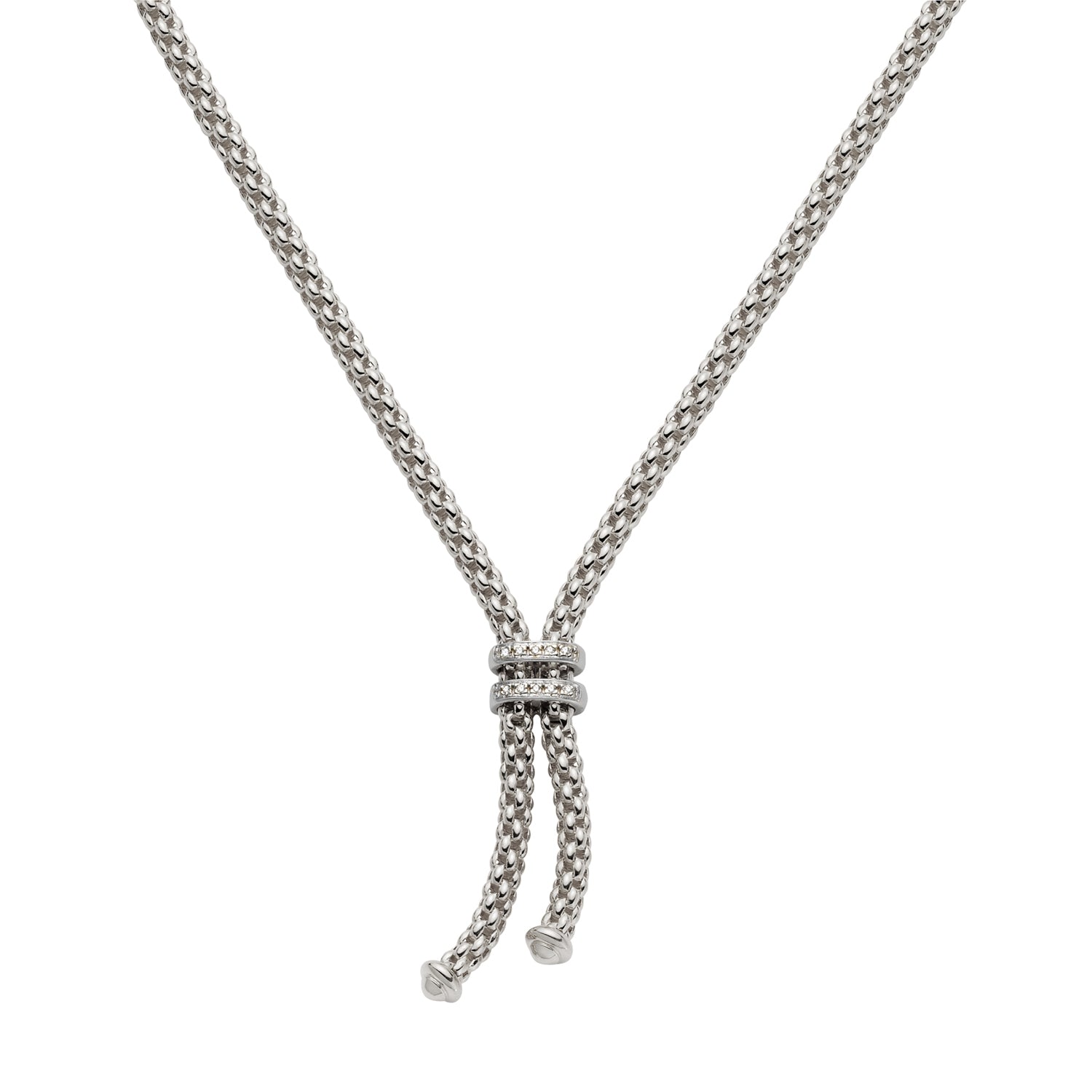 FOPE SOLO 18K Gold Necklace with White Diamond Rondels - 0.09 carats - Jackson Hole Jewelry Company
