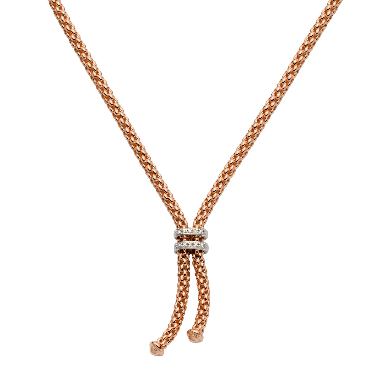 FOPE SOLO 18K Gold Necklace with White Diamond Rondels - 0.09 carats - Jackson Hole Jewelry Company