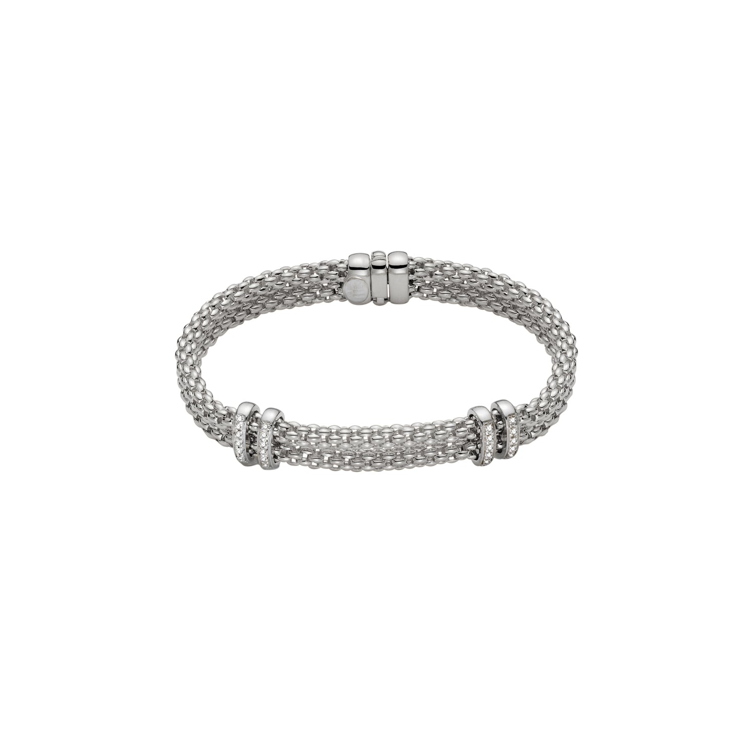FOPE SOLO 18K Gold Bracelet with Two White Diamond Charms - 0.18 carats - Jackson Hole Jewelry Company