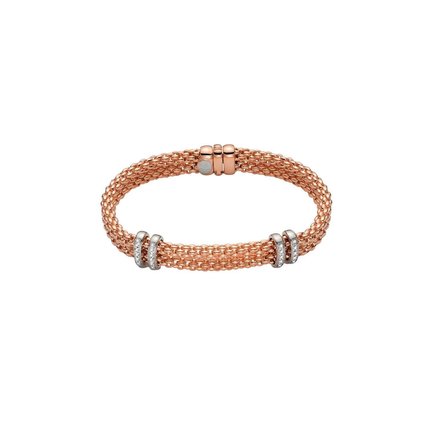 FOPE SOLO 18K Gold Bracelet with Two White Diamond Charms - 0.18 carats - Jackson Hole Jewelry Company