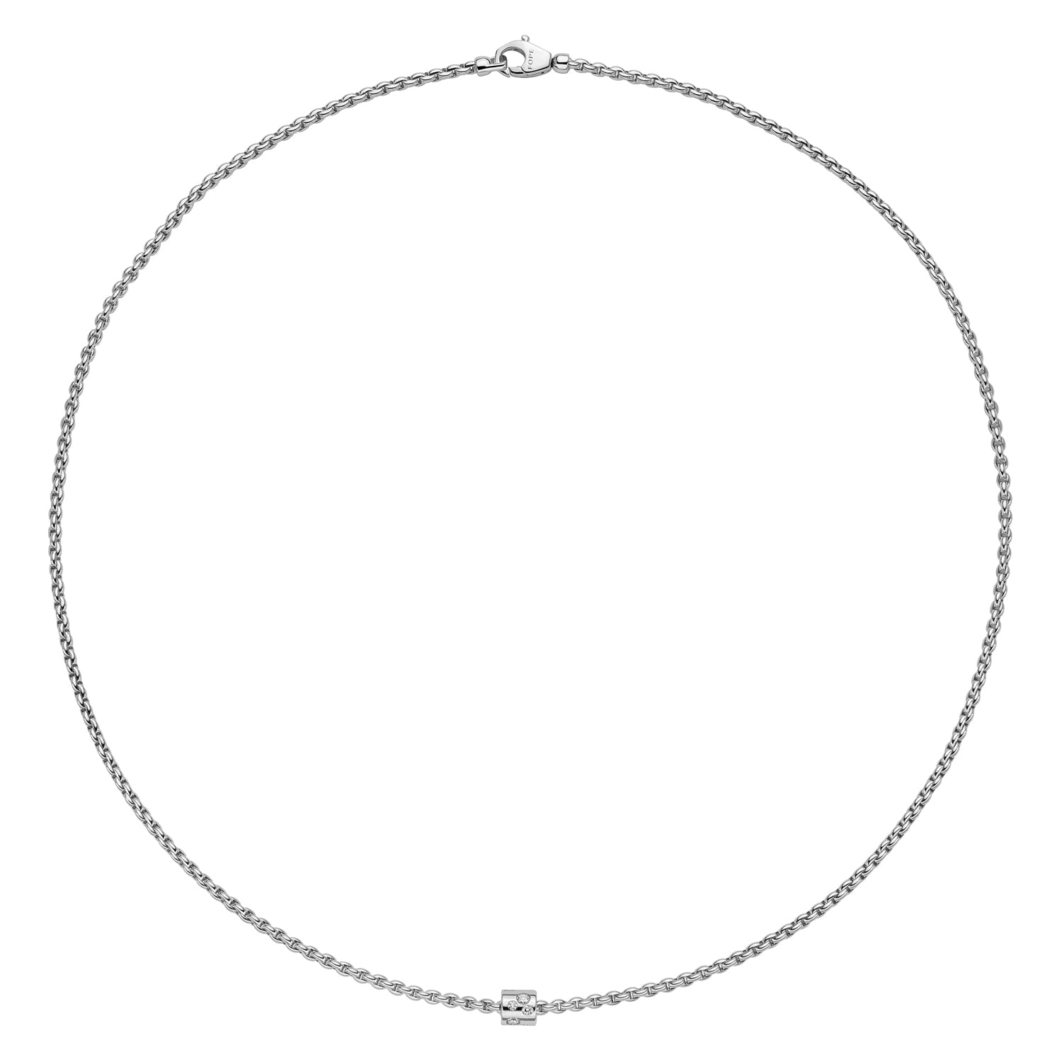 FOPE ARIA 18K Gold Necklace with Ornamental Clasp and White Diamonds - 0.17 carats - Jackson Hole Jewelry Company