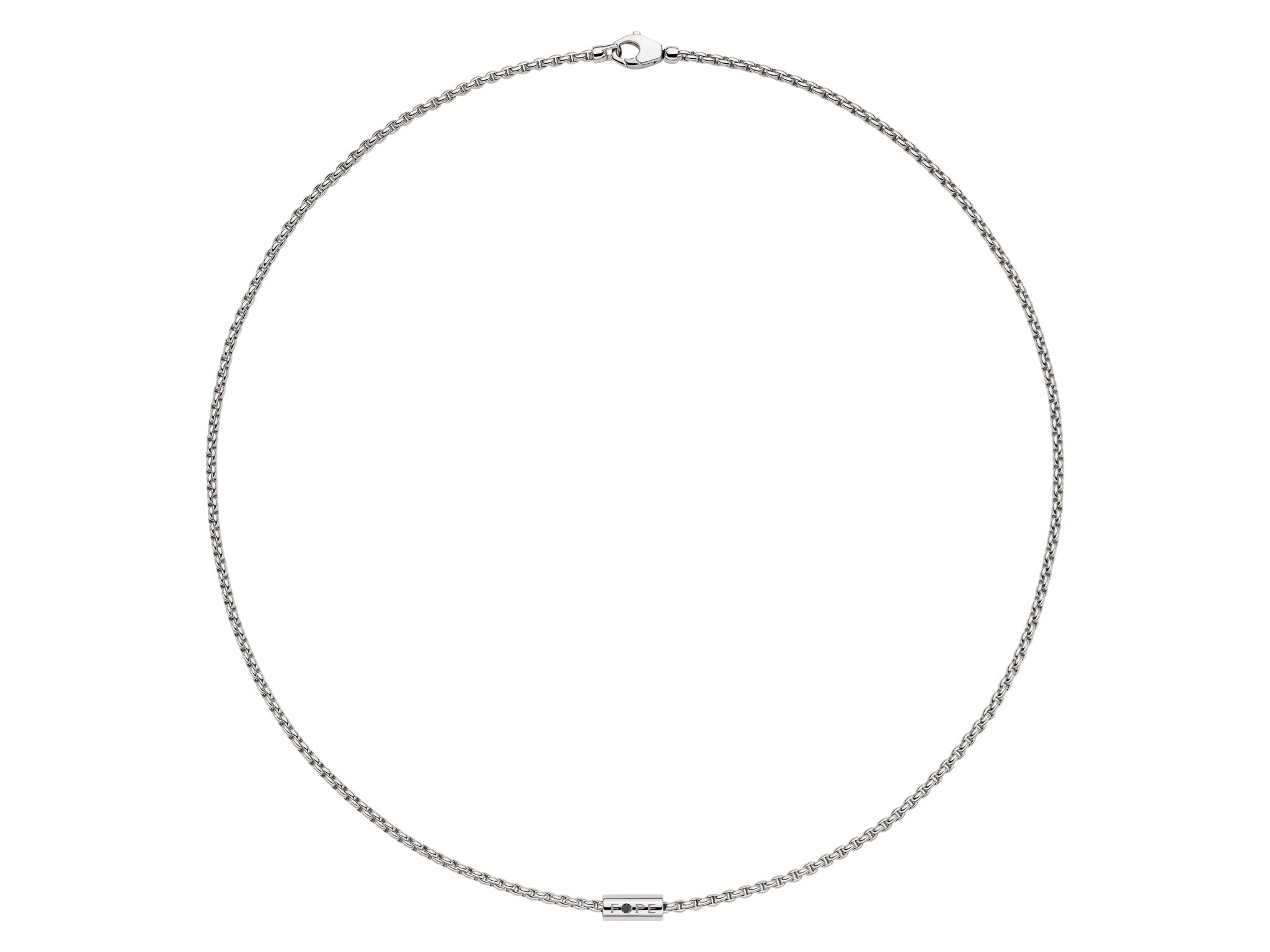 FOPE ARIA 18K Gold Necklace with Ornamental Clasp and a Black Diamond - 0.02 carats - Jackson Hole Jewelry Company