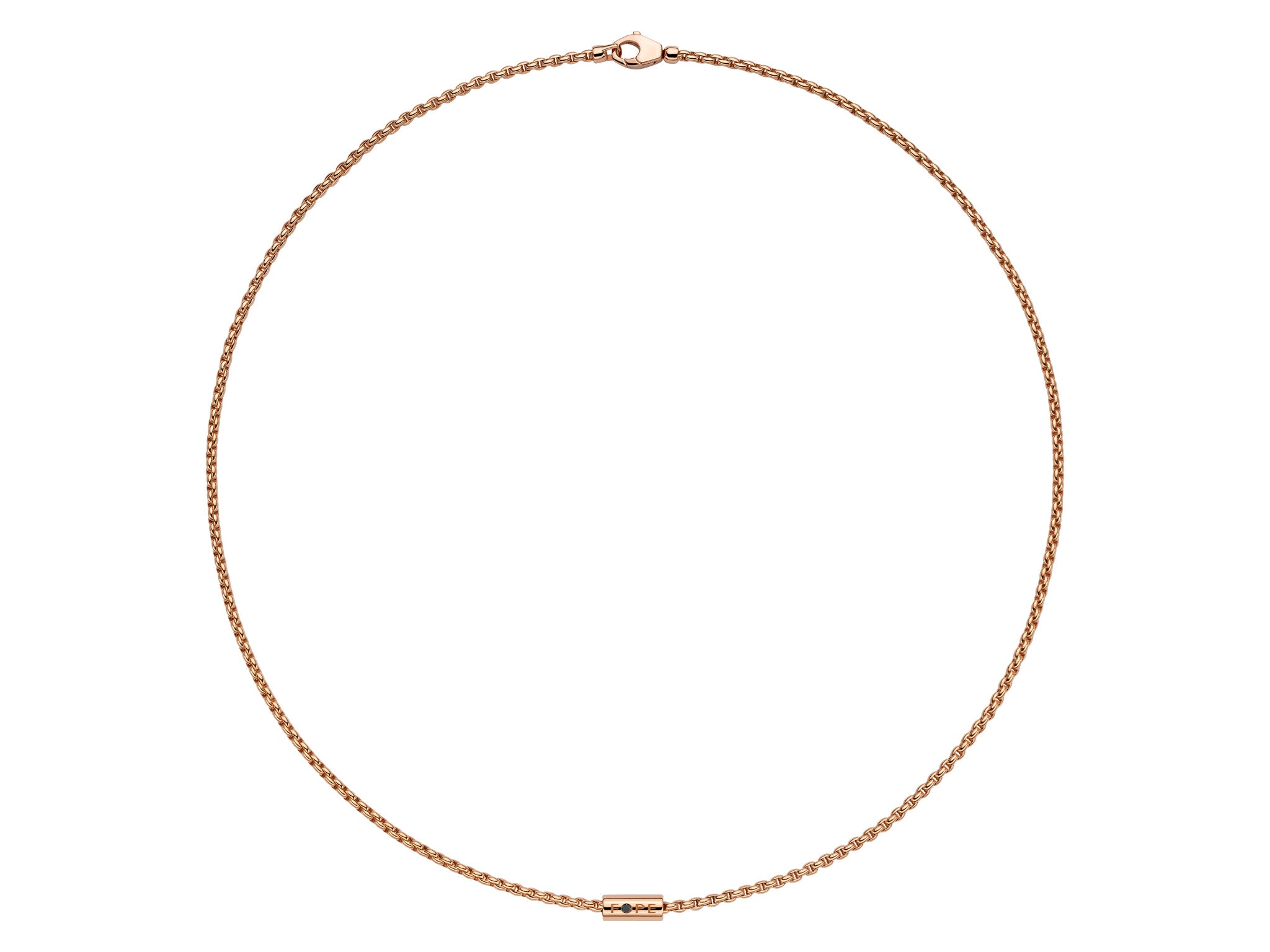 FOPE ARIA 18K Gold Necklace with Ornamental Clasp and a Black Diamond - 0.02 carats - Jackson Hole Jewelry Company