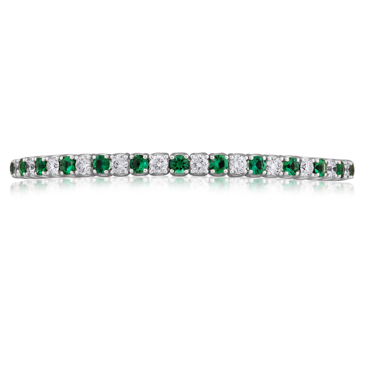 Picchiotti - Xpandable™ Round Emerald & Diamond Bracelet in 18K White Gold - Jackson Hole Jewelry Company