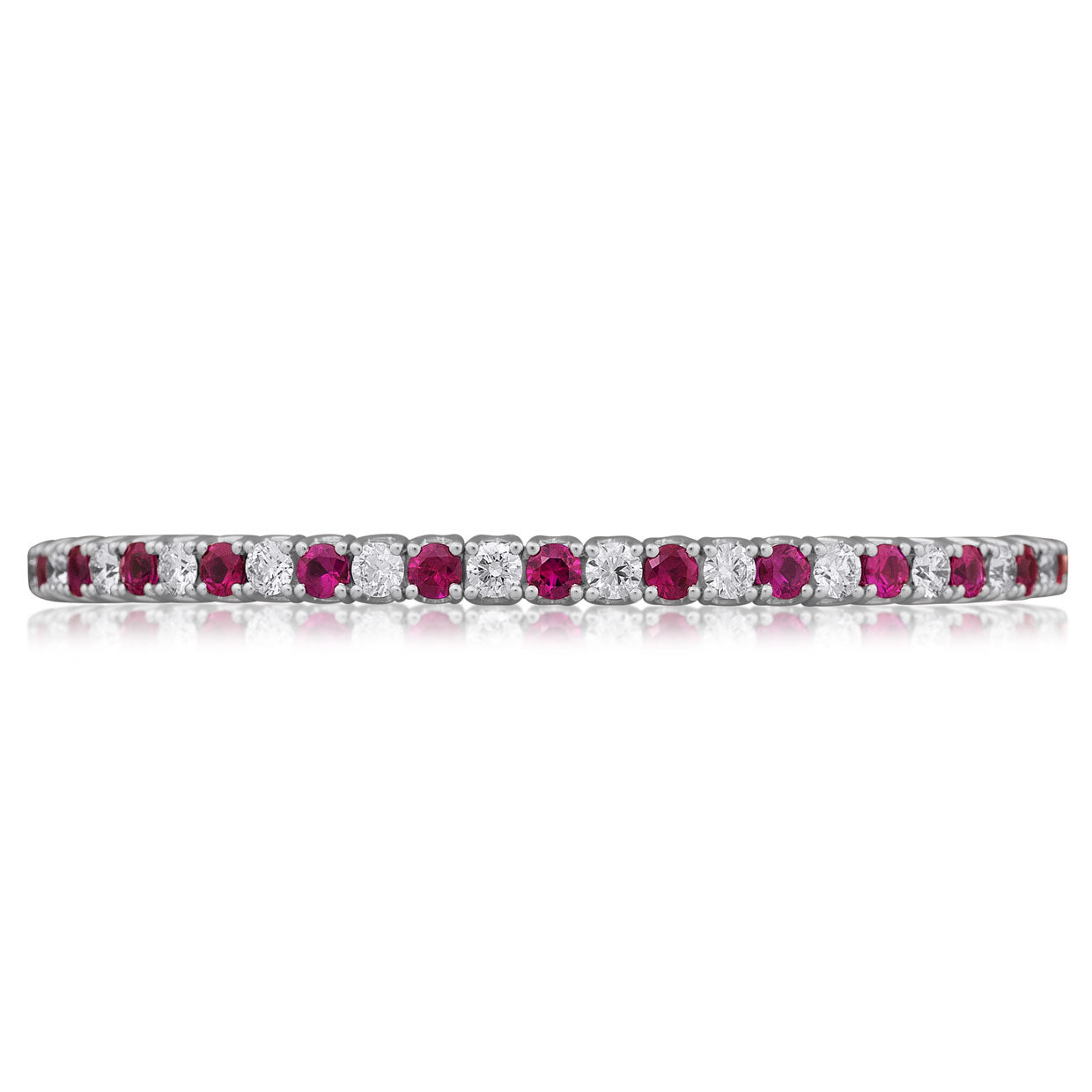 Picchiotti - Xpandable™ Ruby and White Diamond Bracelet in 18K White Gold - Jackson Hole Jewelry Company