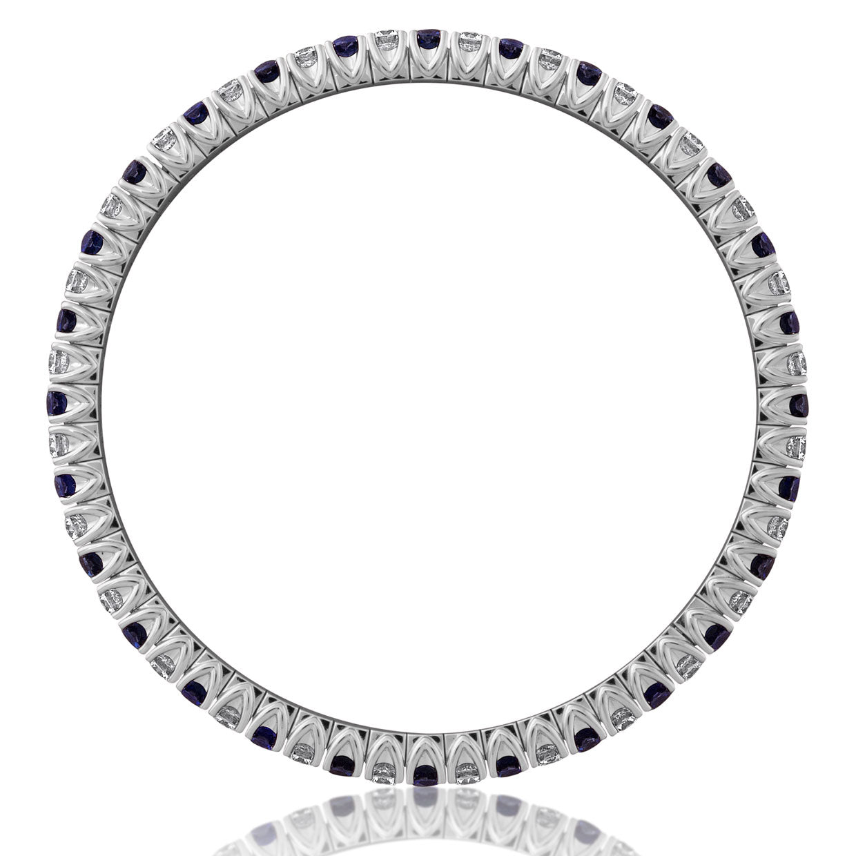 Picchiotti - Xpandable™ Round Blues Sapphire & Diamond Bracelet in 18K White Gold - Jackson Hole Jewelry Company